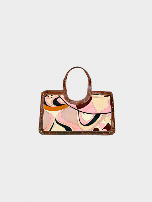 Emilio Pucci 2000s Multicoloured Graphic Swirl Handbag