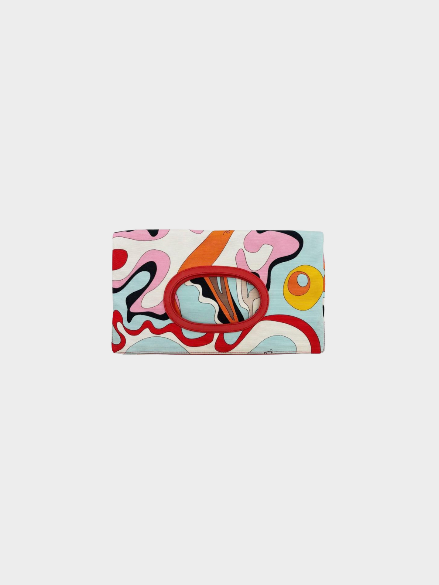 Emilio Pucci 2000s Multicoloured Graphic Fold Over Envelope Bag