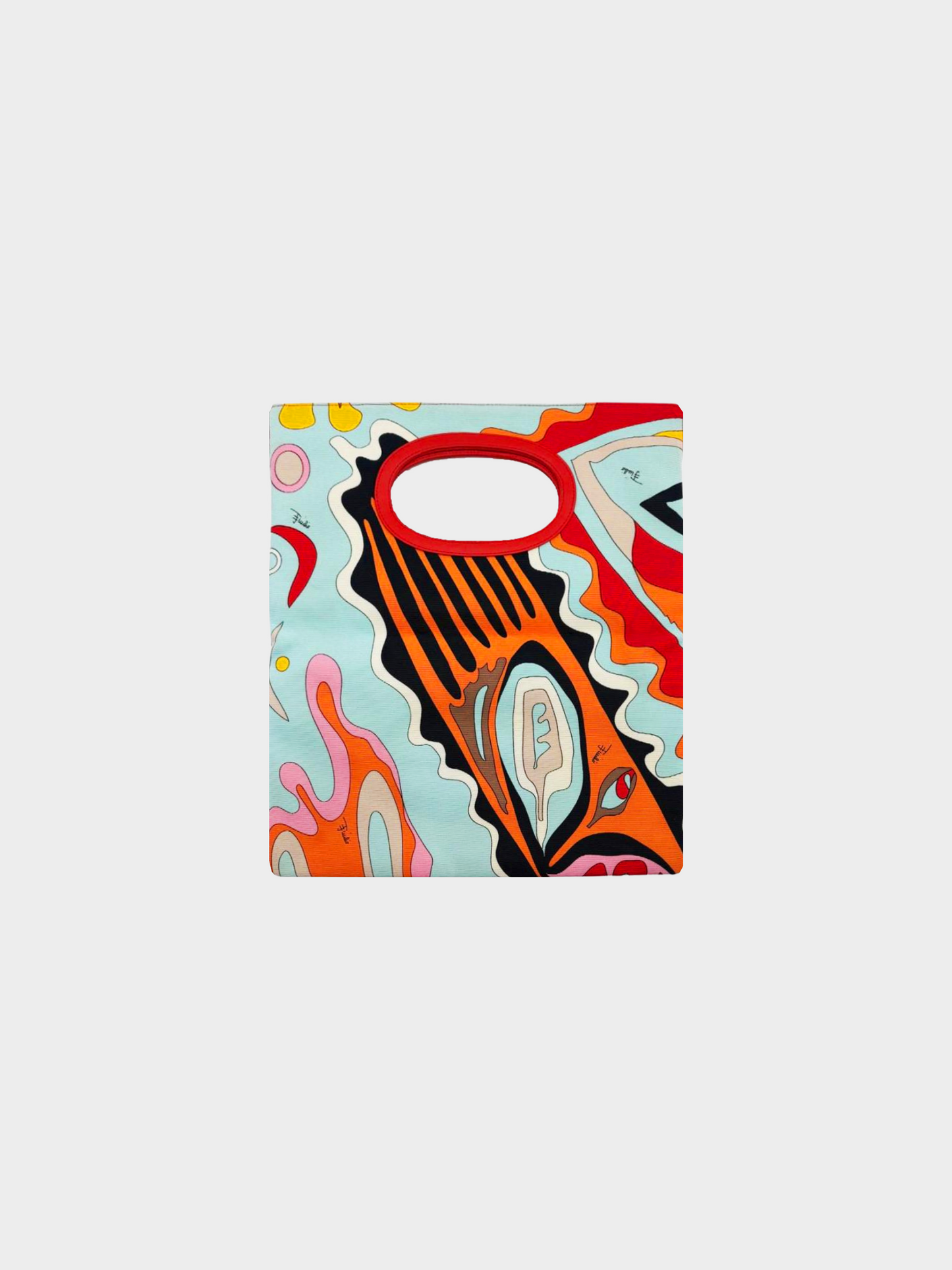 Emilio Pucci 2000s Multicoloured Graphic Fold Over Envelope Bag