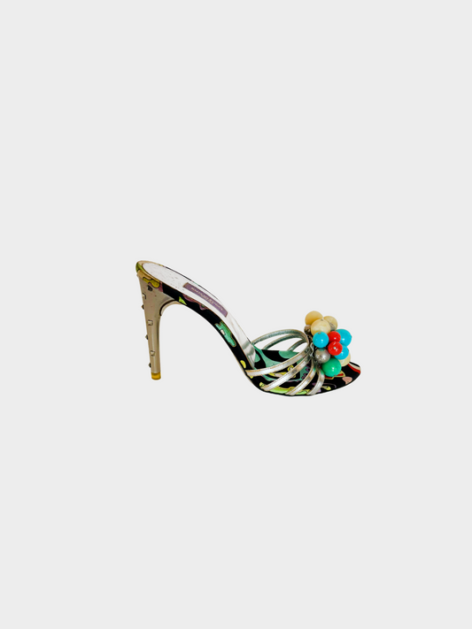 Emilio Pucci 2000s Multicoloured Bead Embellished Pumps