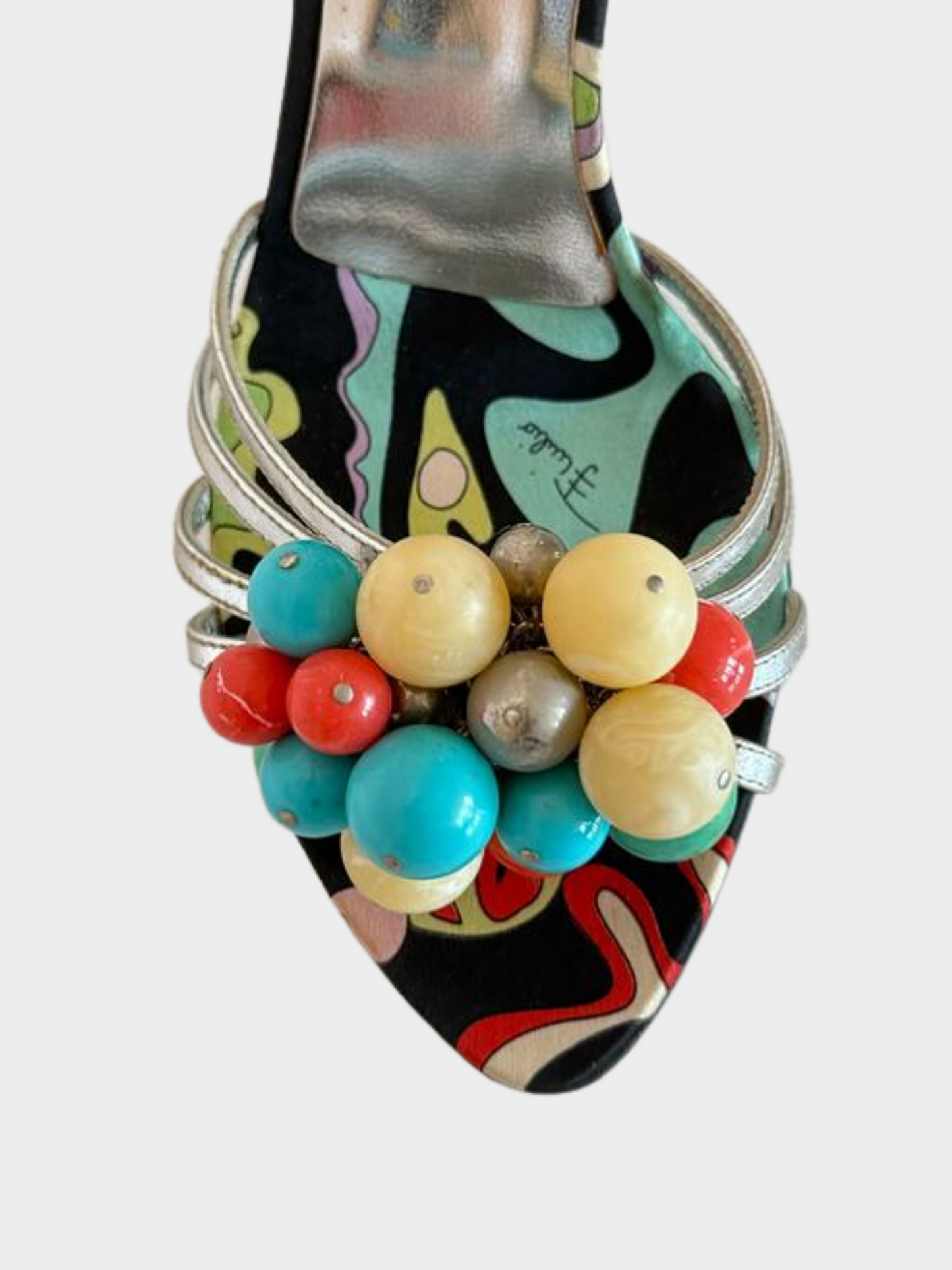Emilio Pucci 2000s Multicoloured Bead Embellished Pumps
