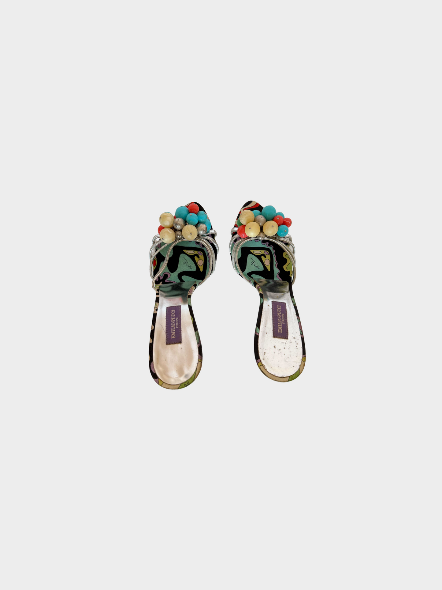 Emilio Pucci 2000s Multicoloured Bead Embellished Pumps