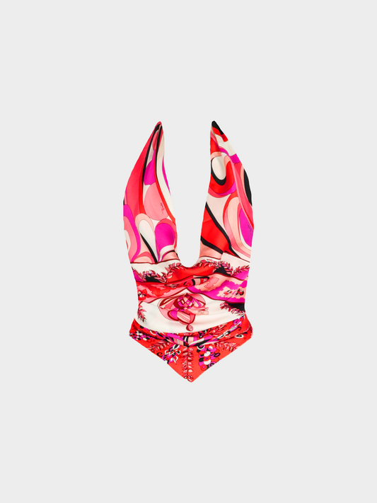Emilio Pucci SS 2012 Multicoloured Graphic Printed Halter Top