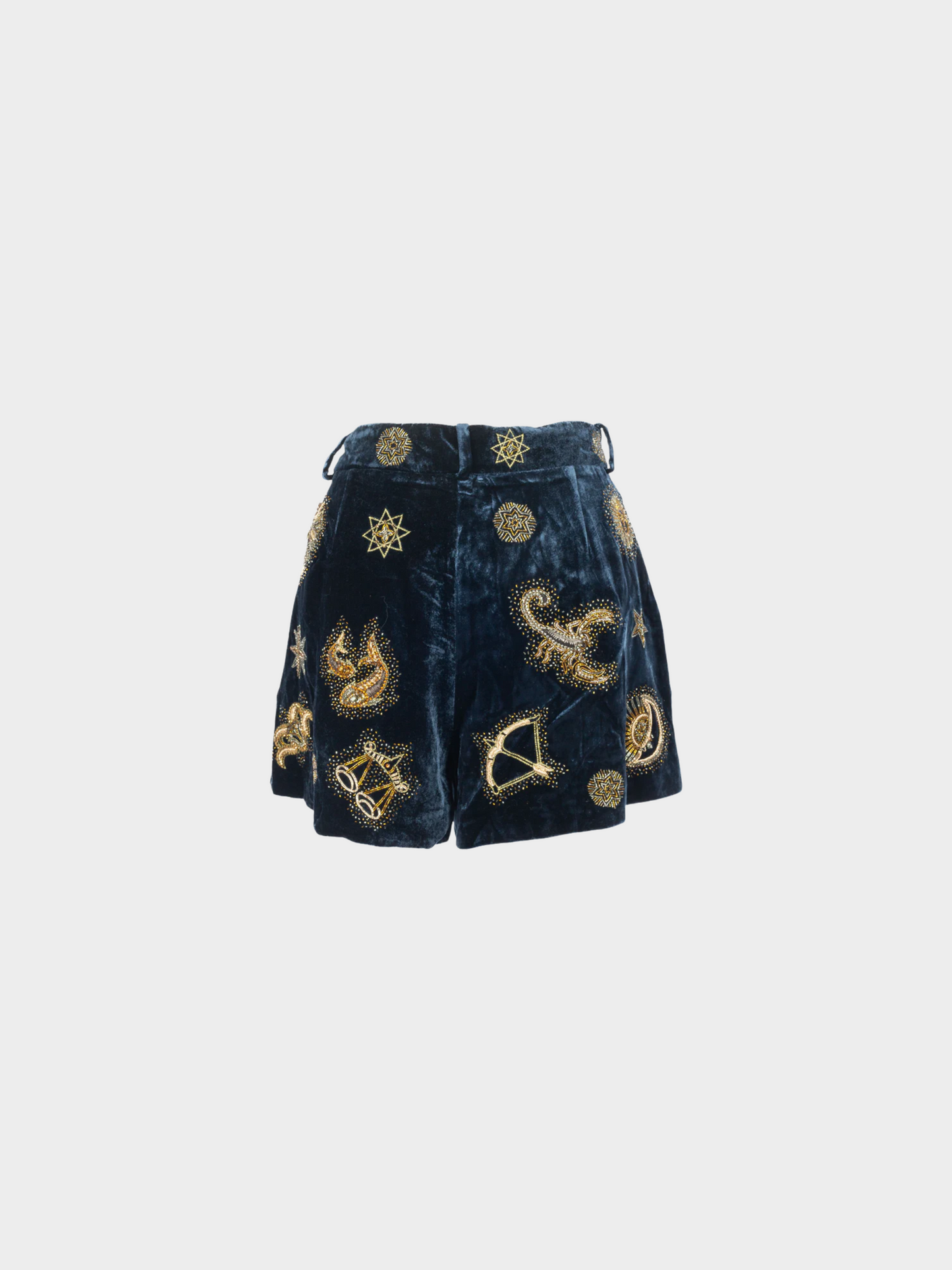Emilio Pucci FW 2015 Navy-blue velvet Star Printed shorts