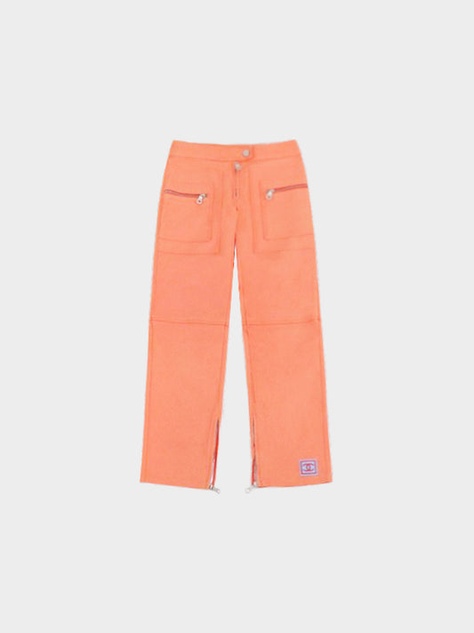 Chanel Sports Line SS 2002 Orange Zip Detailed Trousers