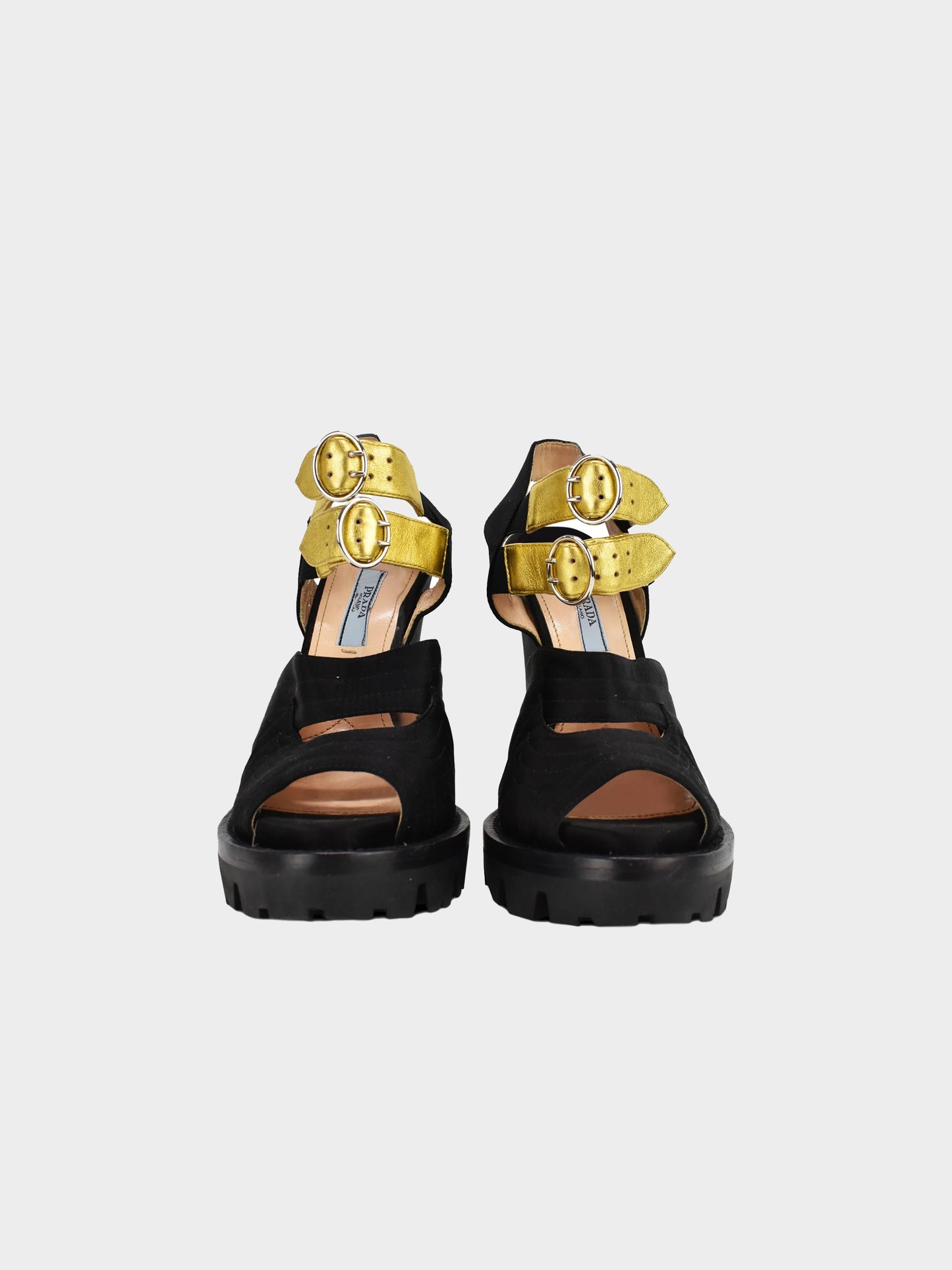 Prada FW2013 Gold Buckle Heels