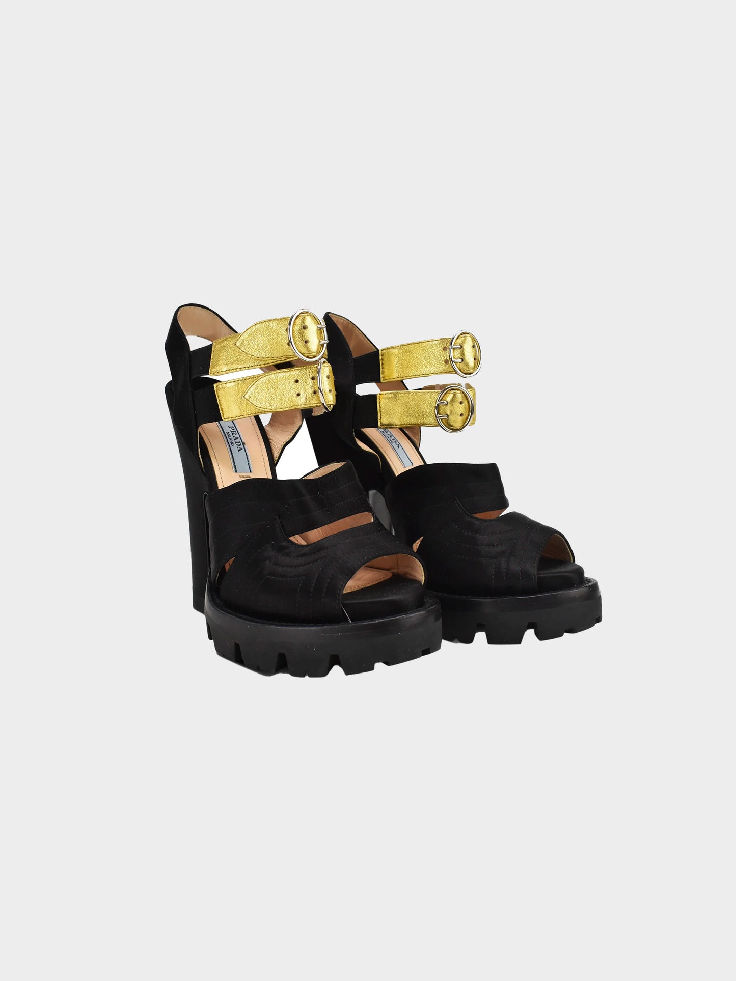 Prada FW2013 Gold Buckle Heels