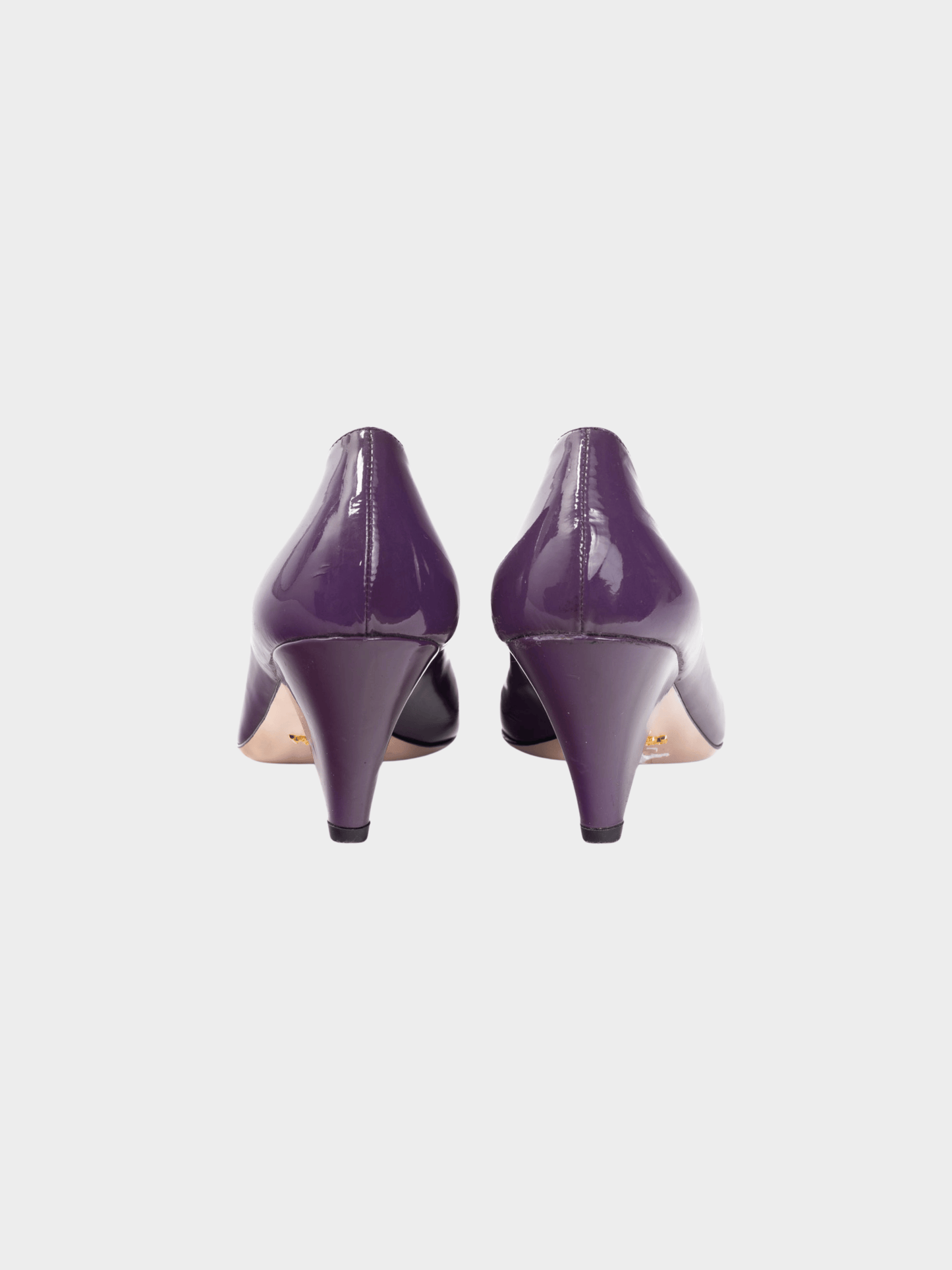 Prada 2000s Purple Patent Leather Pointed-Toe Heels