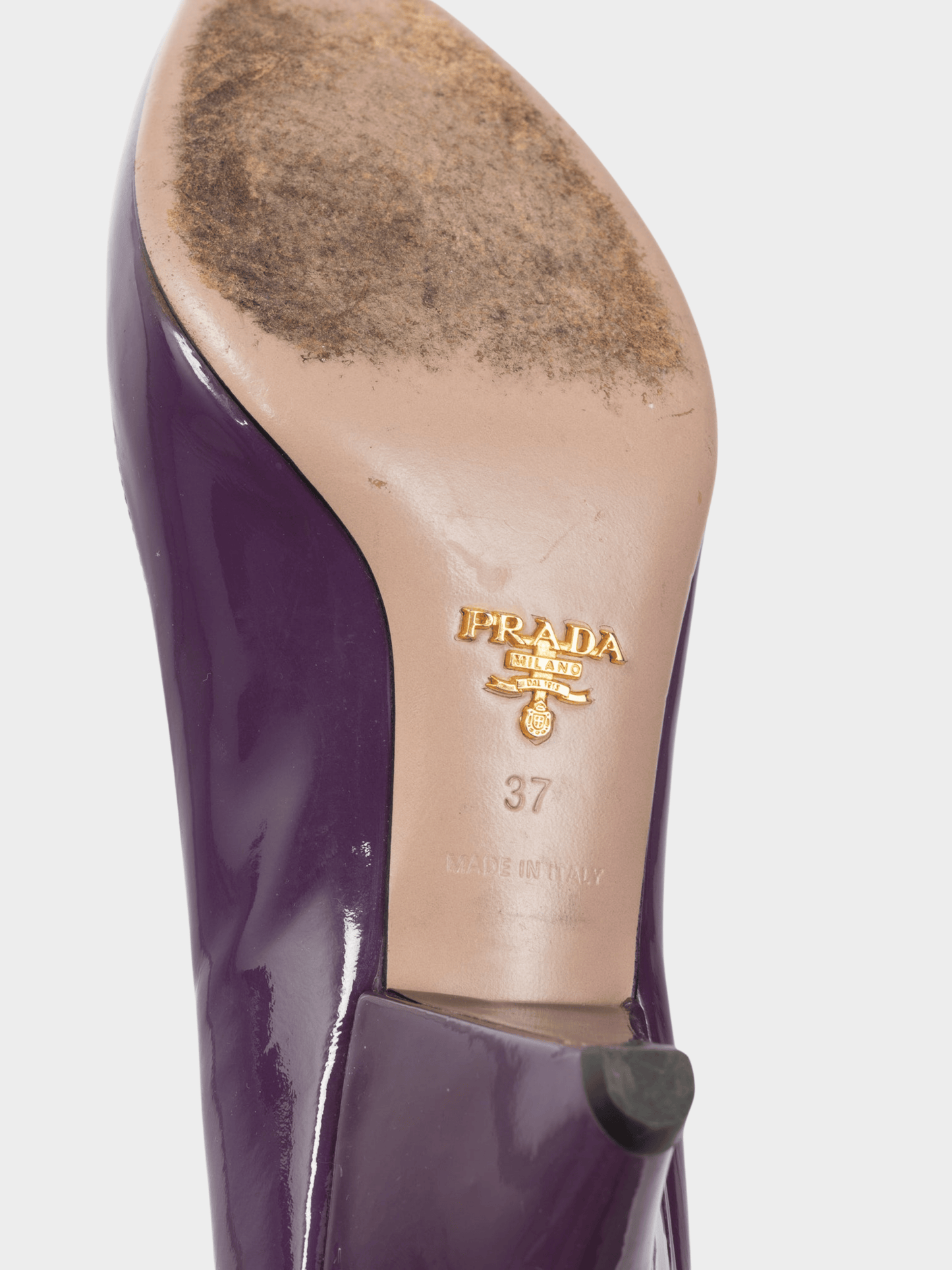 Prada 2000s Purple Patent Leather Pointed-Toe Heels