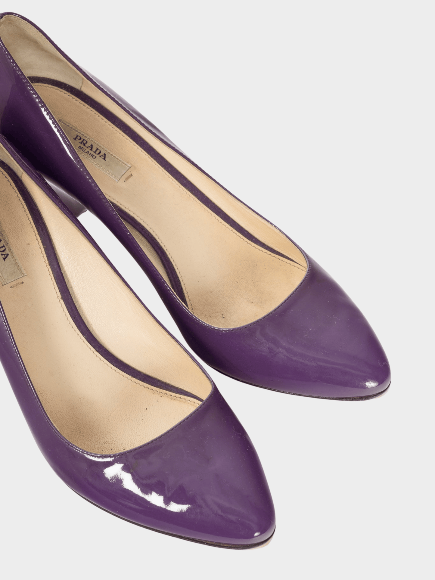 Prada 2000s Purple Patent Leather Pointed-Toe Heels