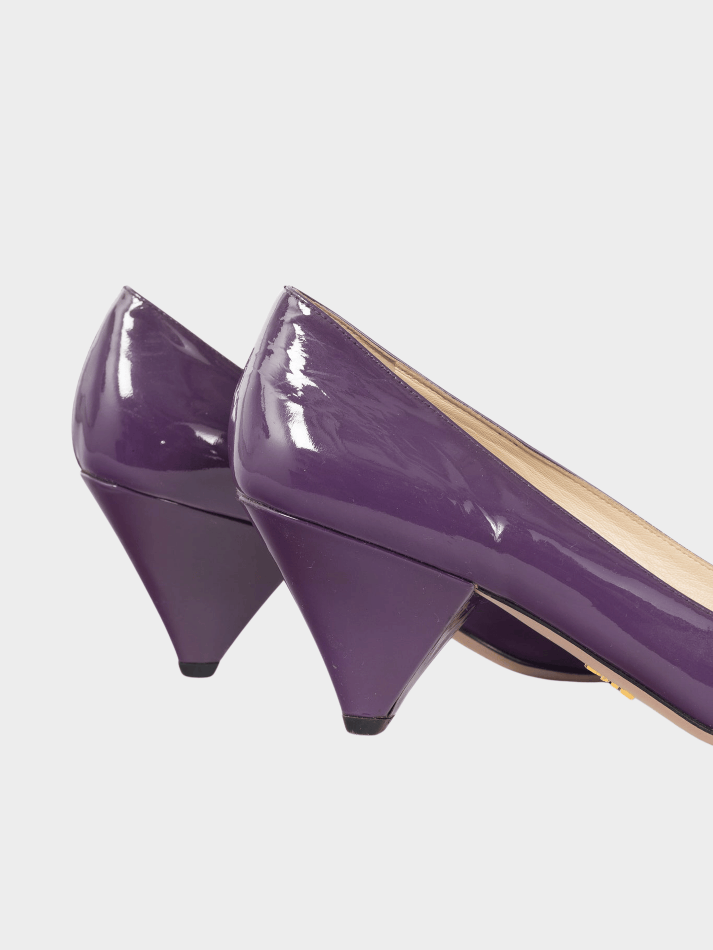 Prada 2000s Purple Patent Leather Pointed-Toe Heels
