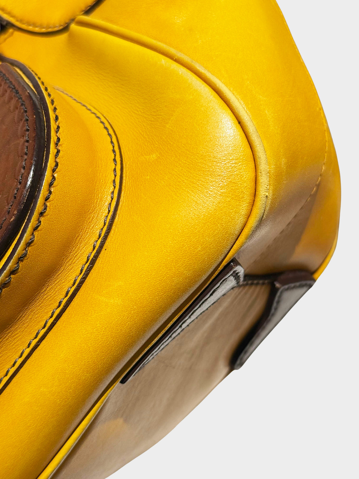 Prada SS 2005 Yellow and Brown Vitello Cuoio Shoulder Bag