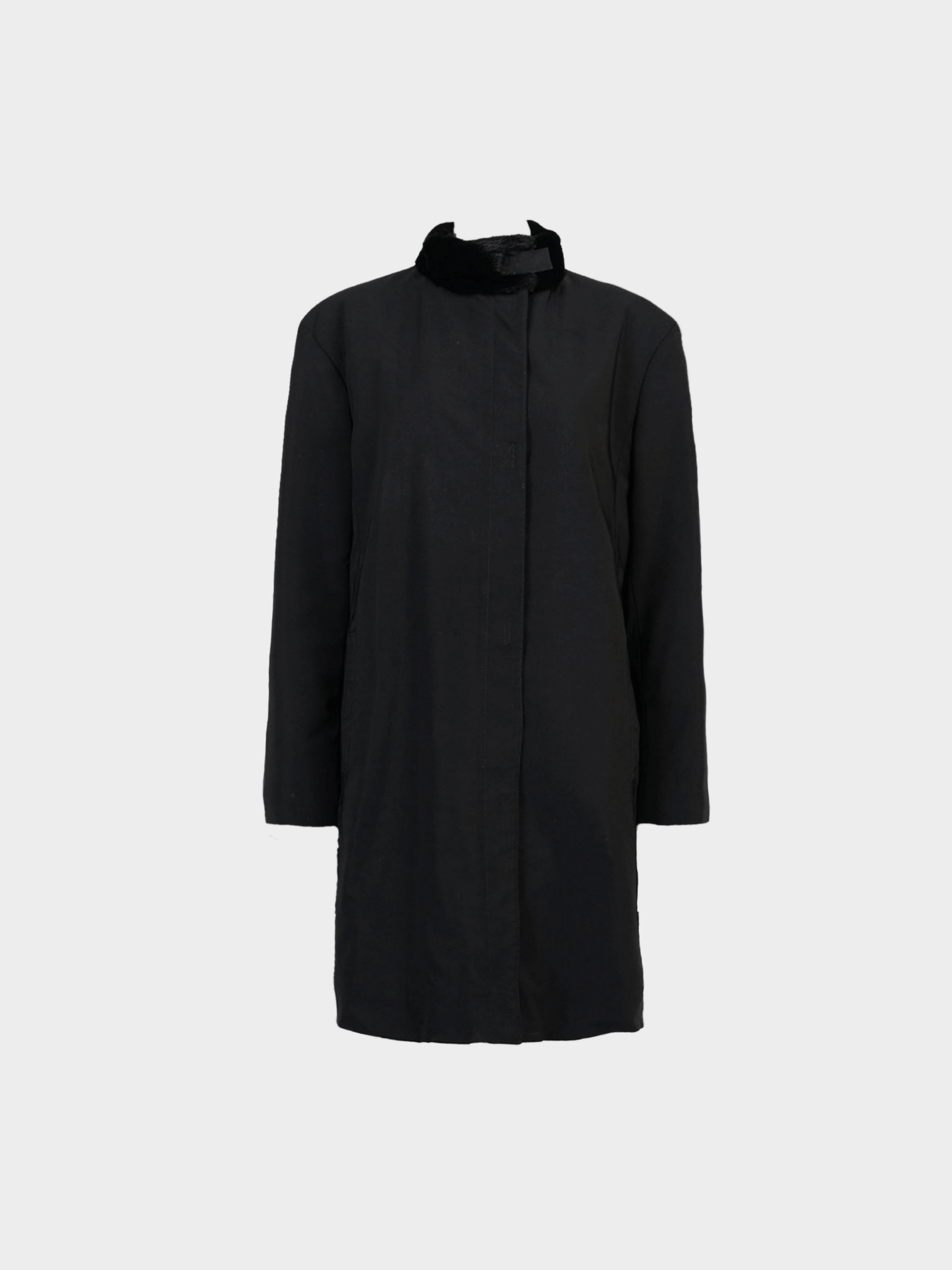 Prada 1990s Black Shearling Coat