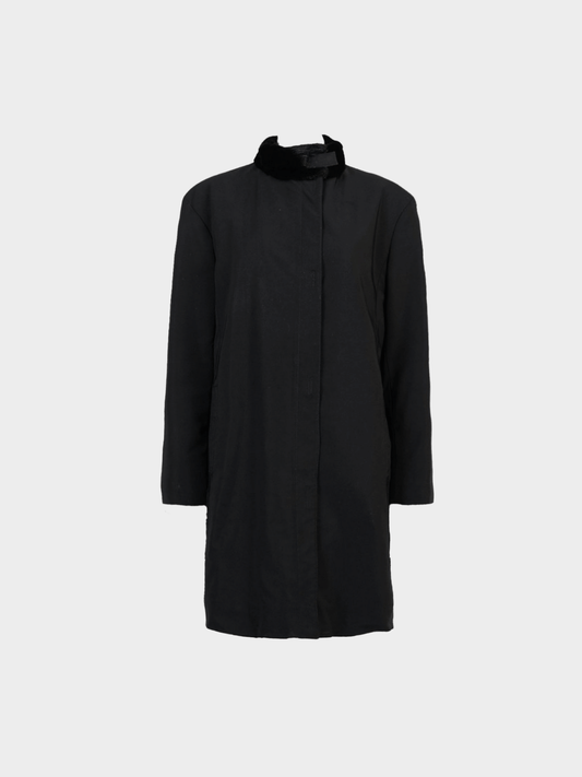 Prada 1990s Black Shearling Coat