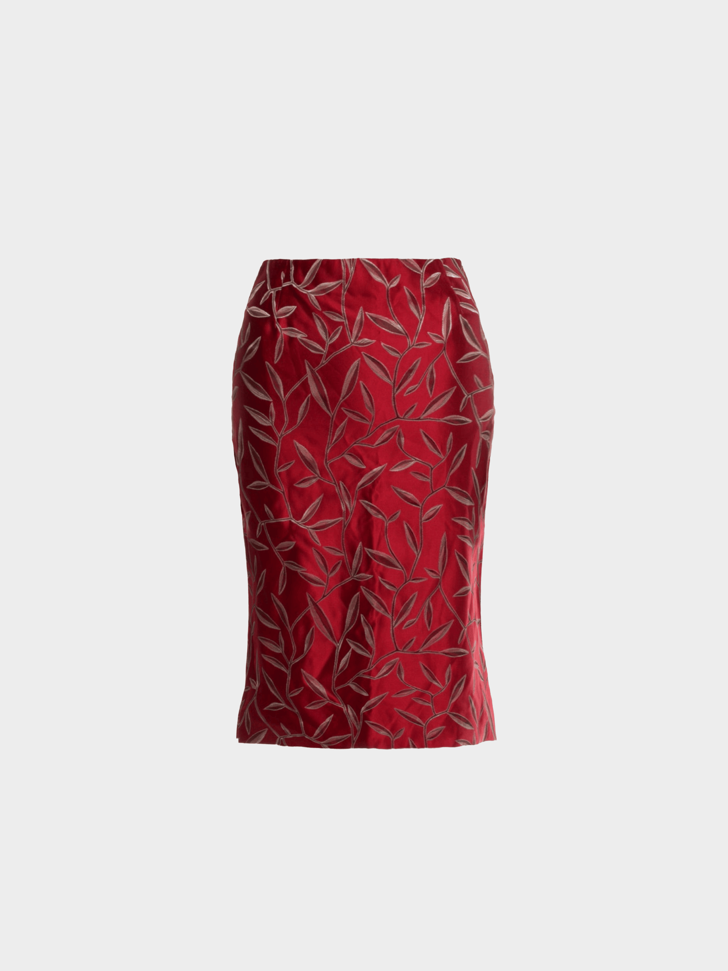 Prada SS 1997 Red Silk Skirt
