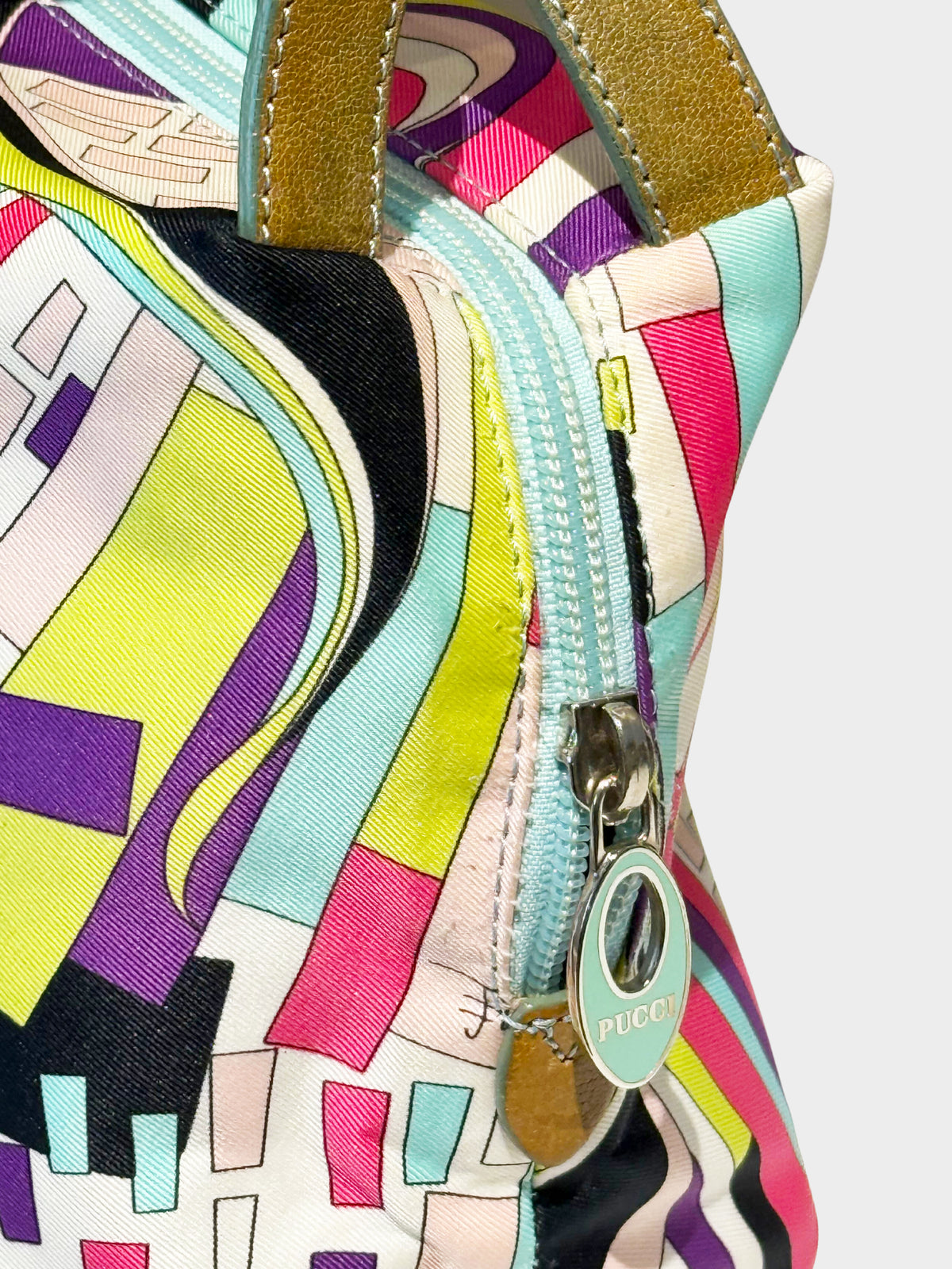 Emilio Pucci 2000s Multicolor Geometric Printed Nylon Bag