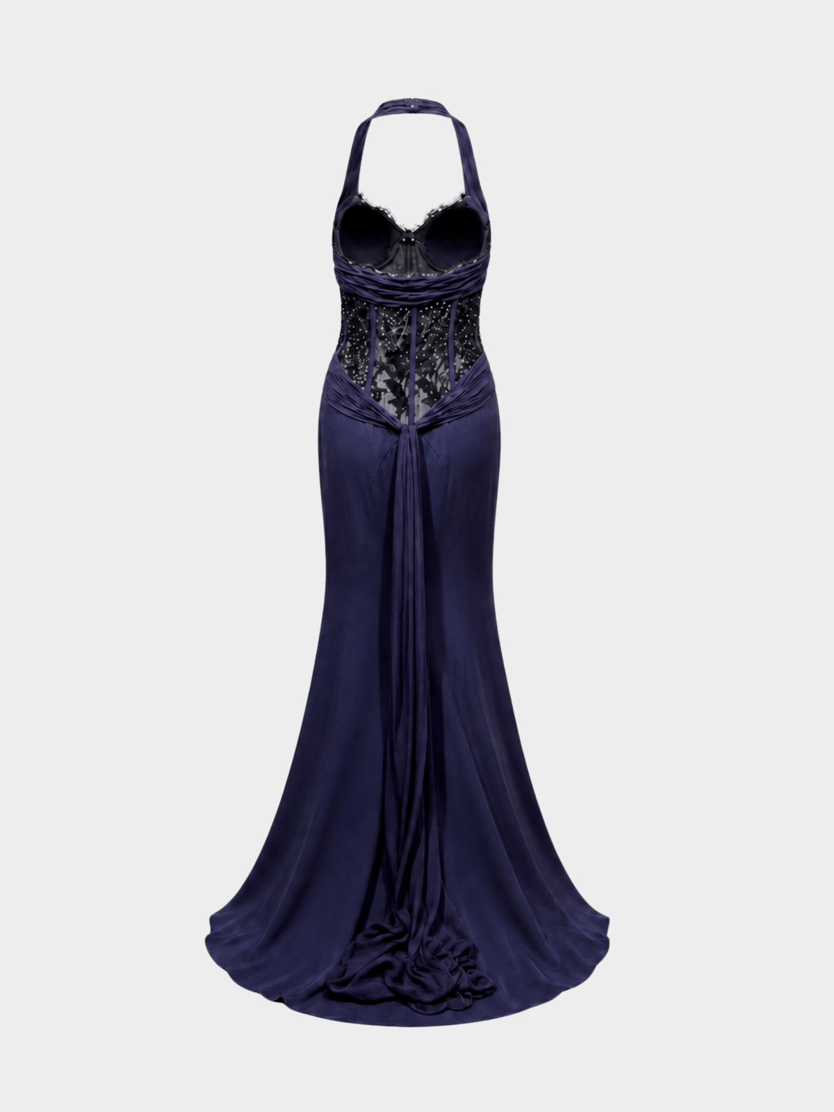 Emanuel Ungaro 2000s Purple Draped Corset Evening Gown