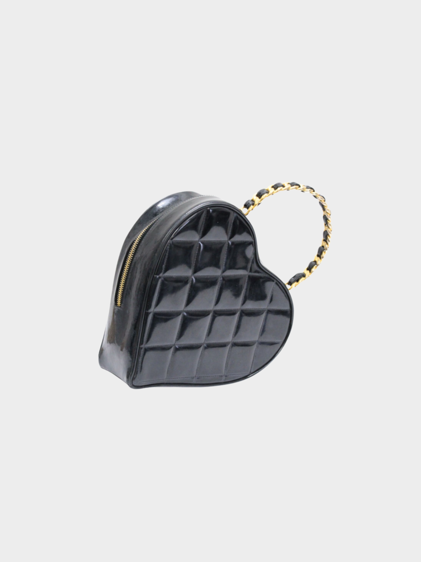 Chanel 1995 Black Heart Vanity Matelasse Coco Handbag