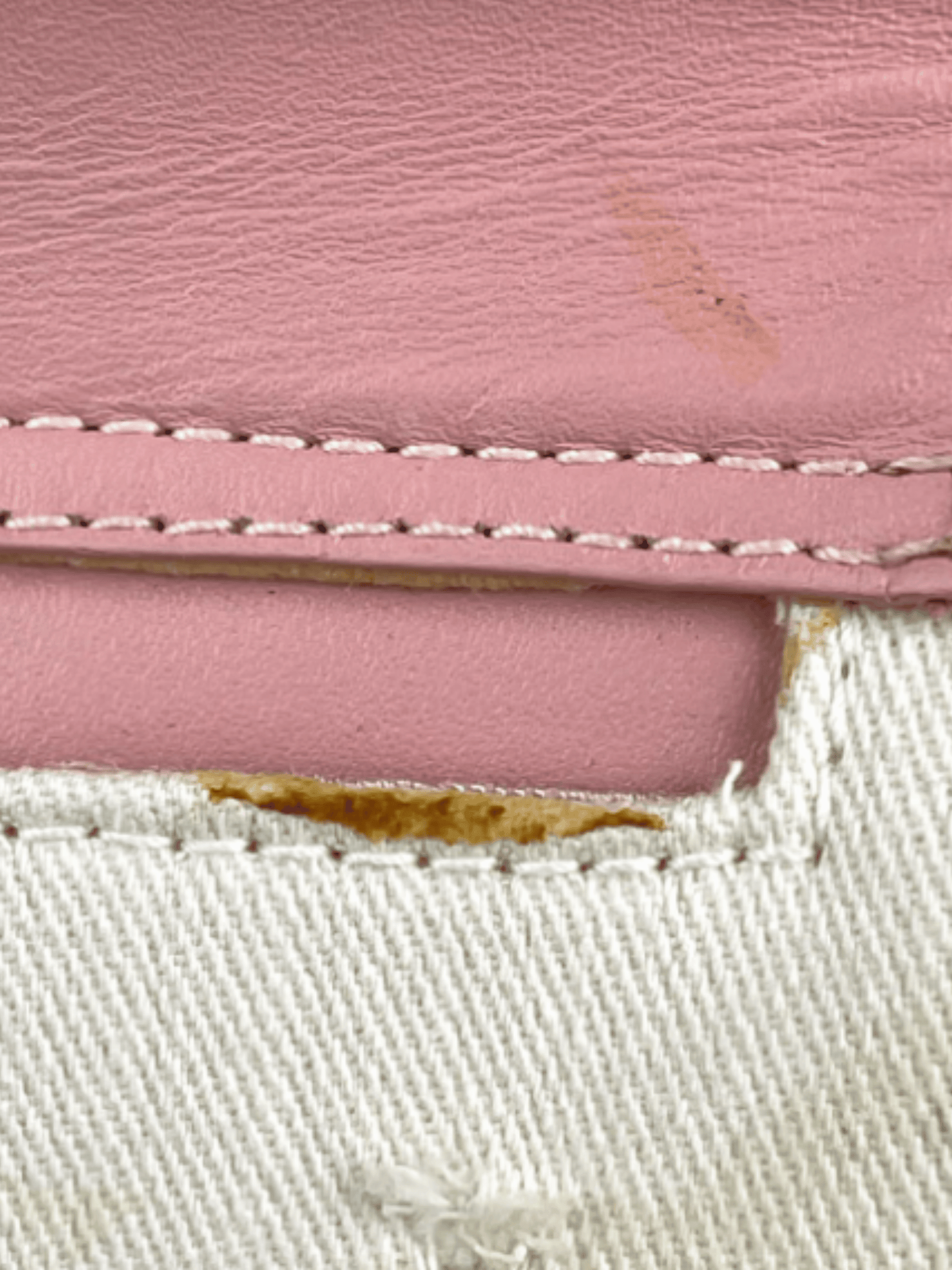 Christian Dior 2000s Cream and Pink Leather Trim Handbag