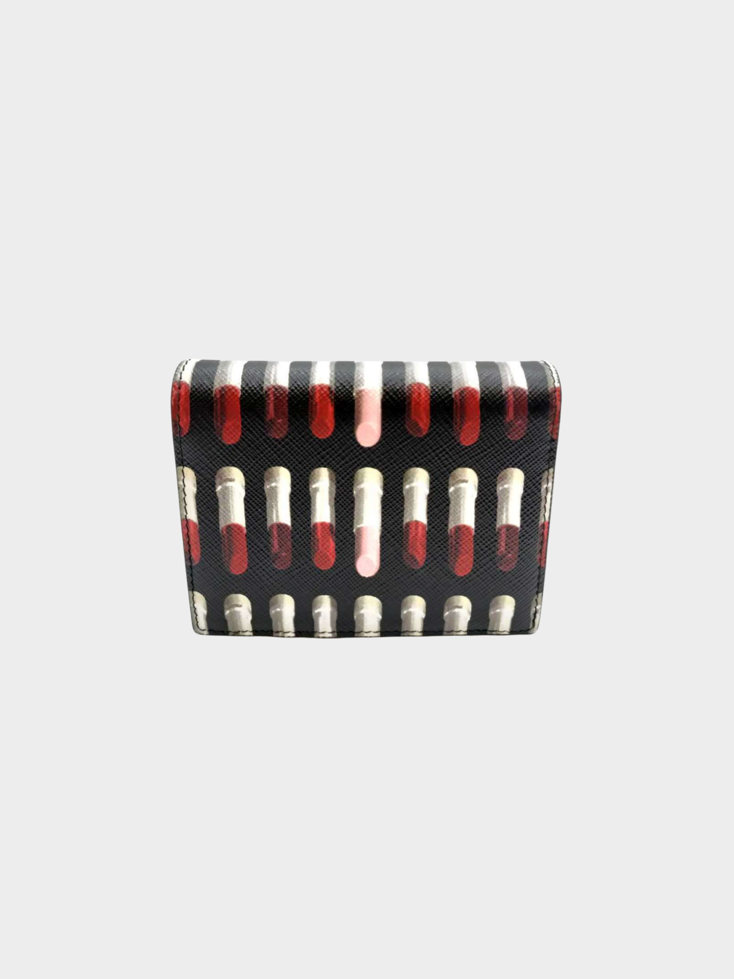 Prada SS 2000 Black Lipstick Print Bi-Fold Wallet