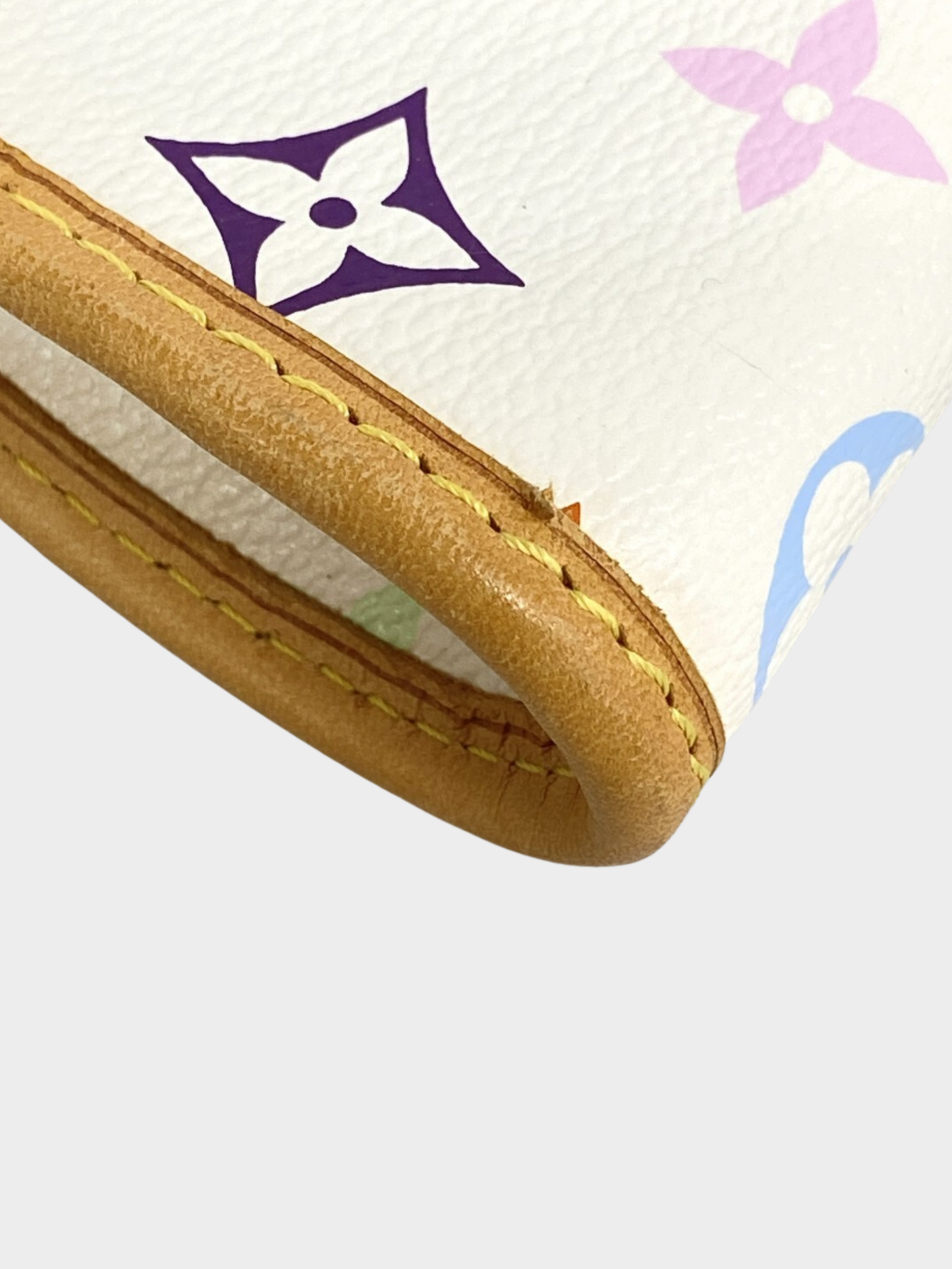 Louis Vuitton x Takashi Murakami 2003 White Monogram Multicolore Shirley Bag