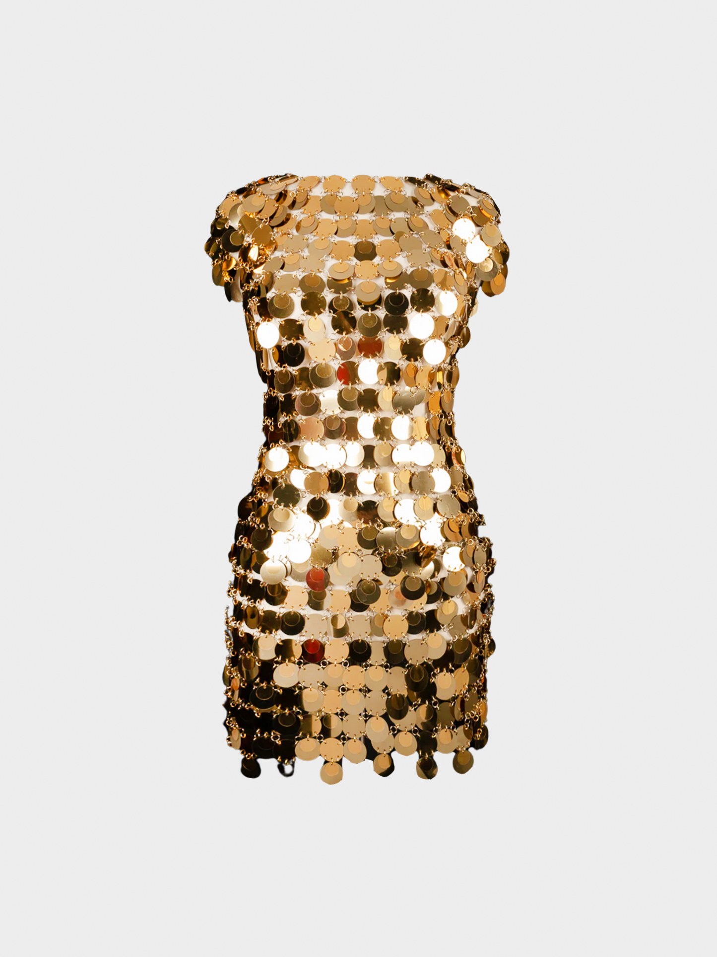 Paco Rabanne 1990s Gold Celluloid Pastille Top and Skirt Set