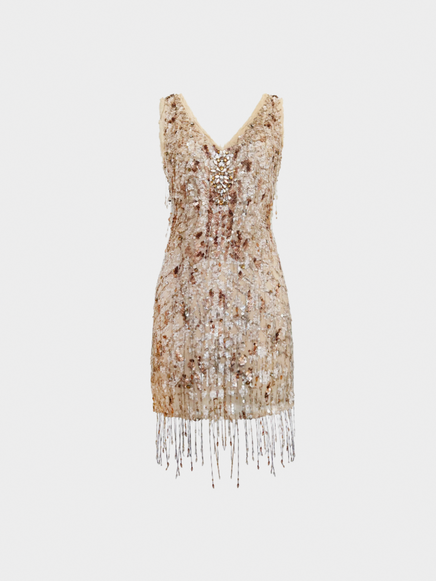 Roberto Cavalli FW 2012 Beige Embroidered Dress