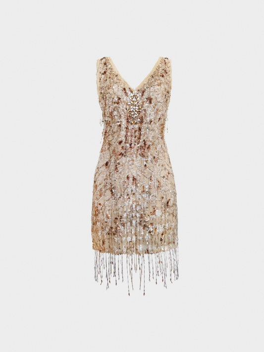 Roberto Cavalli FW 2012 Beige Embroidered Dress