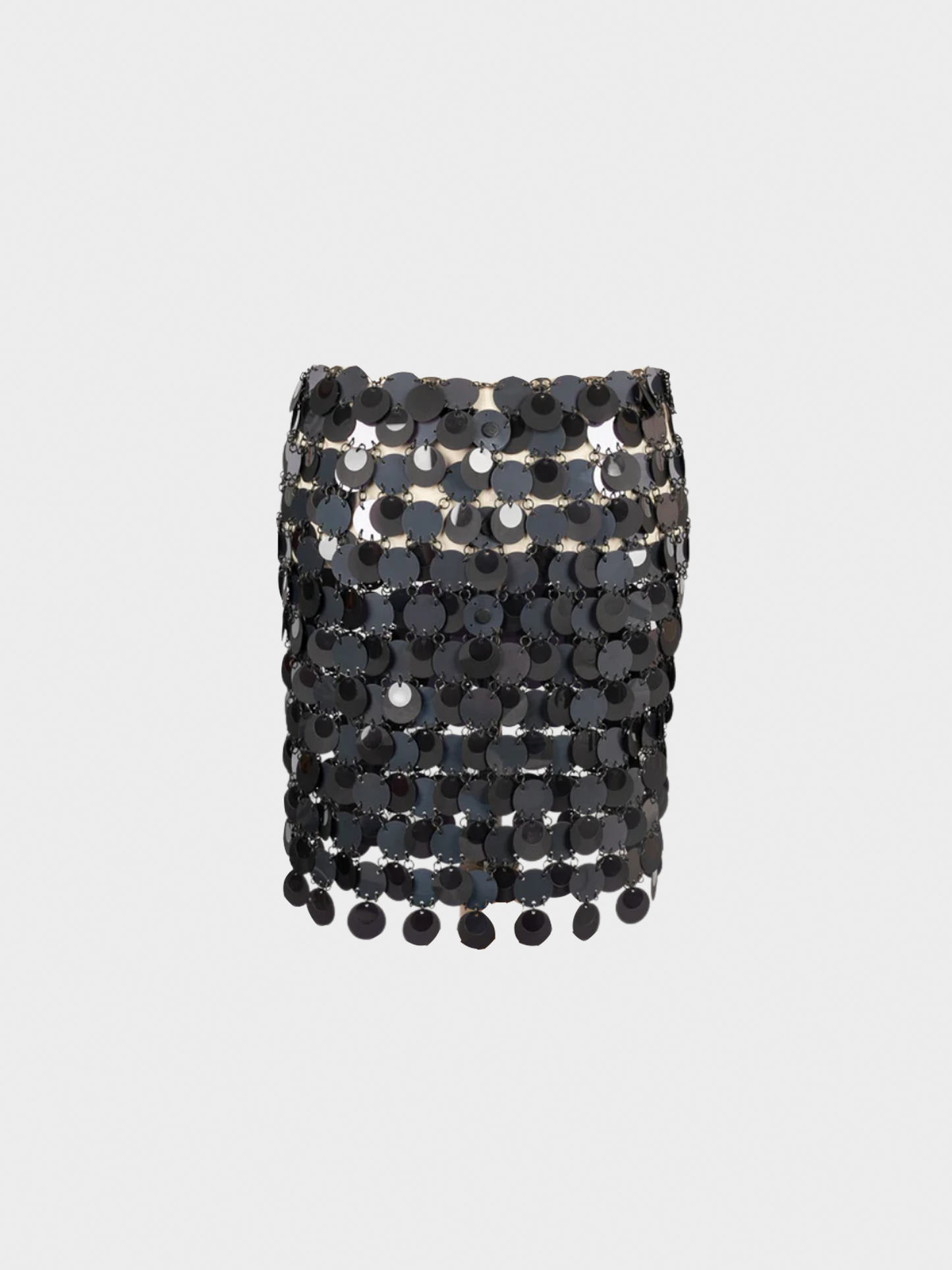 Paco Rabanne 1990s Metallic Silver Celluloid Skirt