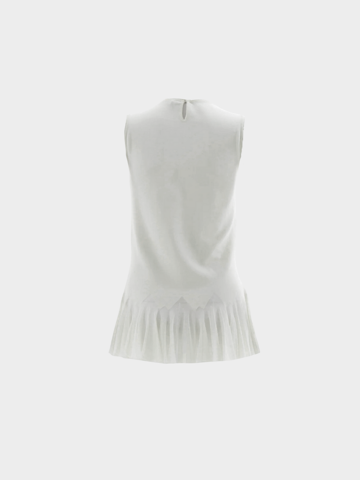Roberto Cavalli Resort 2014 Off-white Indian-influenced Embroidered Mini Mirrors Tank Top