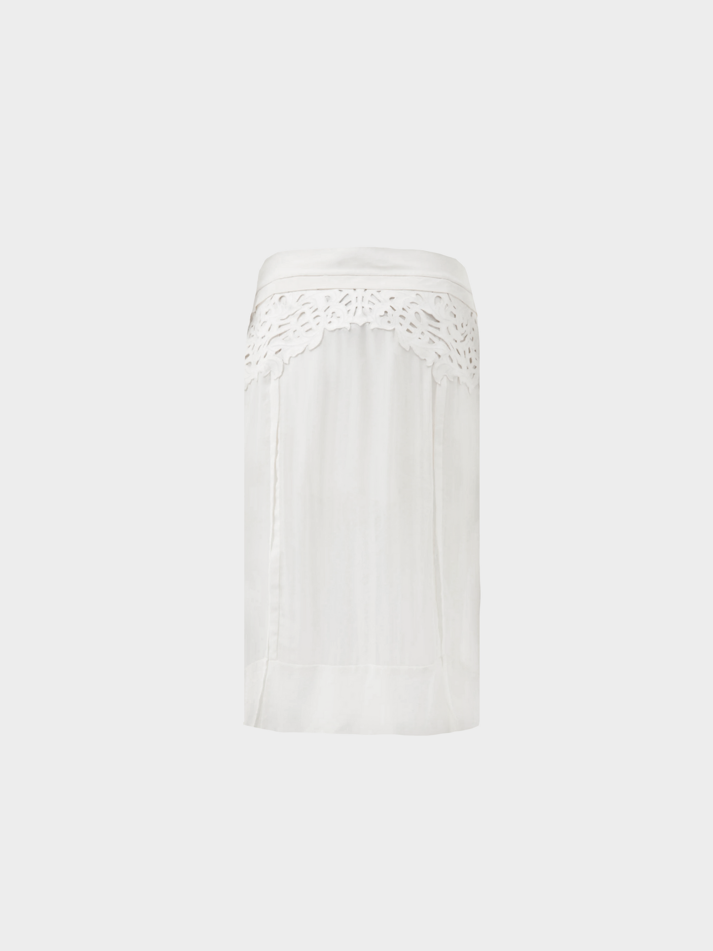 Roberto Cavalli SS 2013 White Geometric Silk Skirt