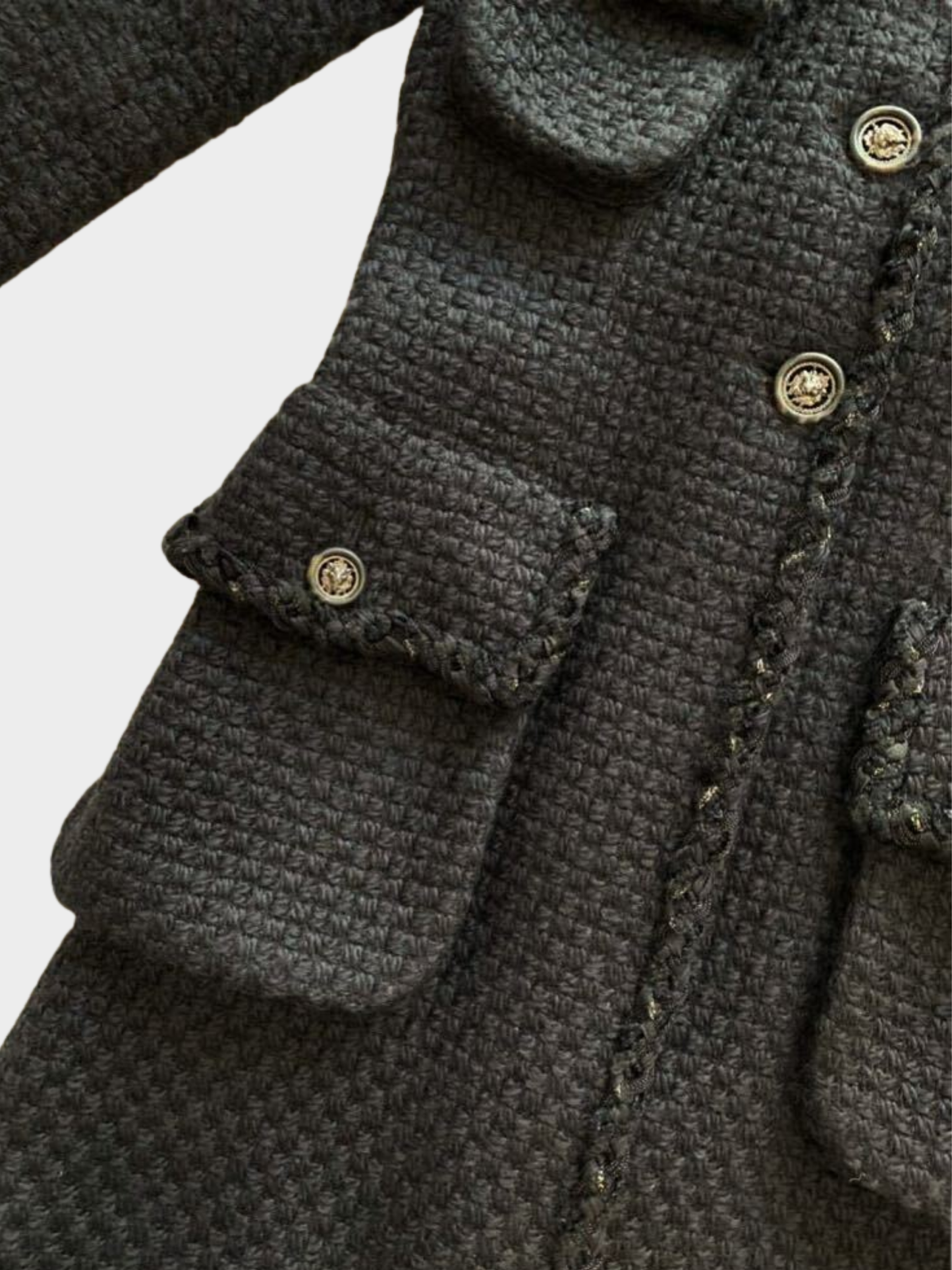 Chanel Pre-Fall 2013 Black Wool Paris-Edinburgh Coat