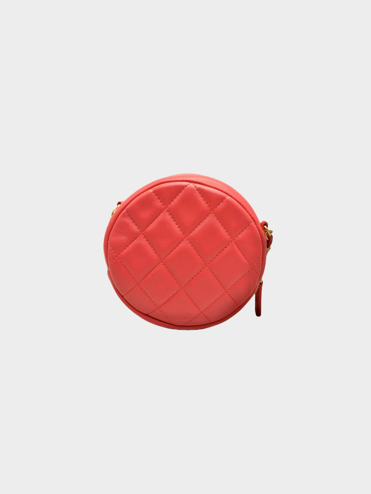 Chanel 2018-2019 Pink Quilted Lambskin Lucky Charms Round Chain Clutch