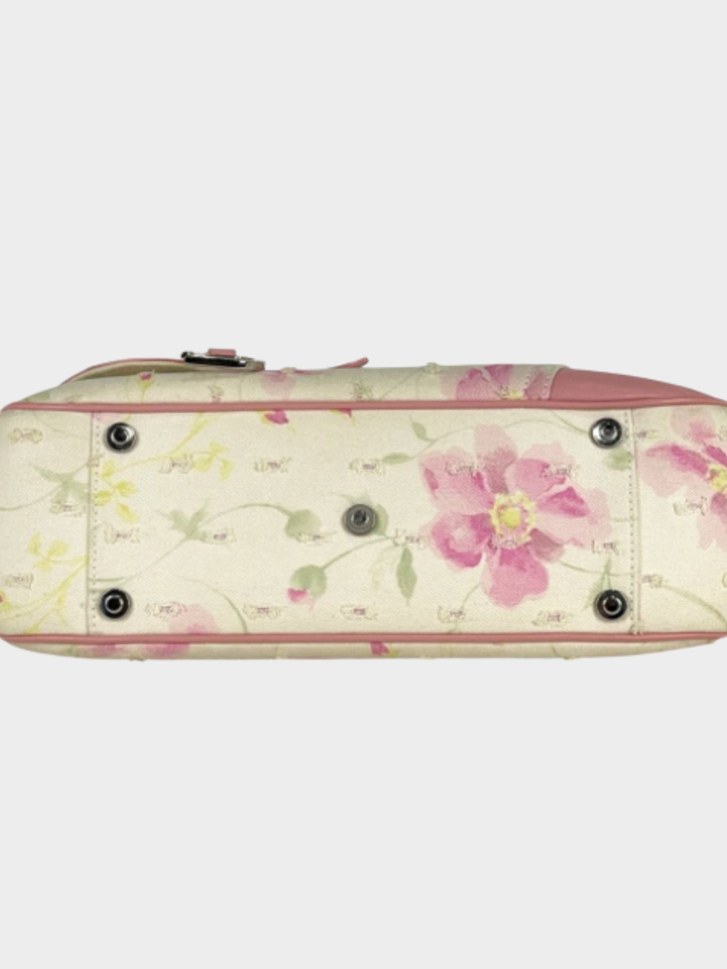 Christian Dior 2000s Cream and Pink Leather Trim Handbag