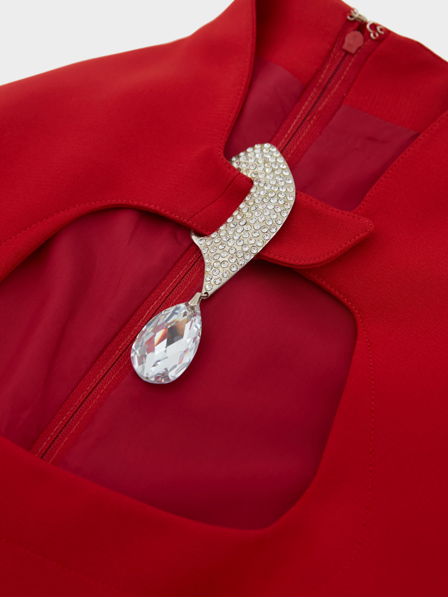 Thierry Mugler 1990s Red Crystal Glam Sculptural Evening Dress