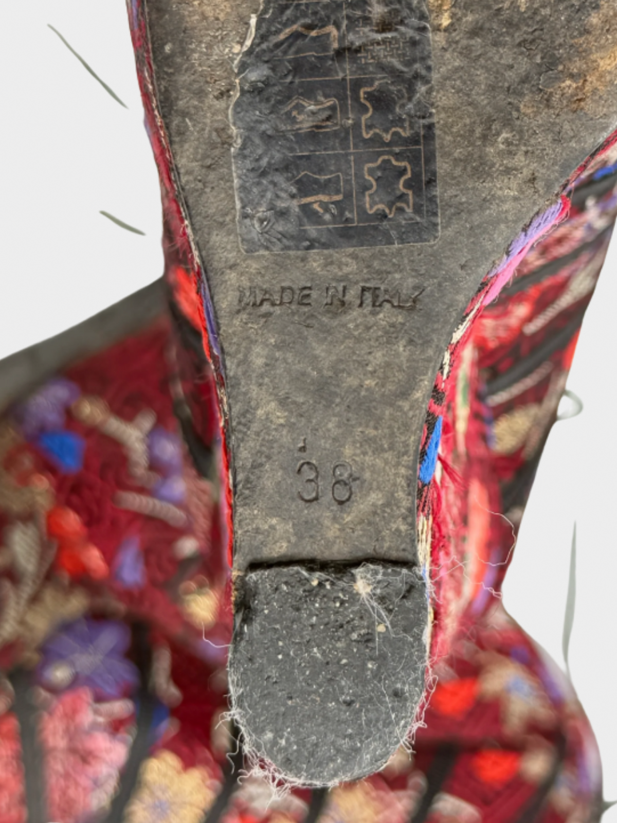 John Galliano 2004 Purple Jacquard Ankle Boots