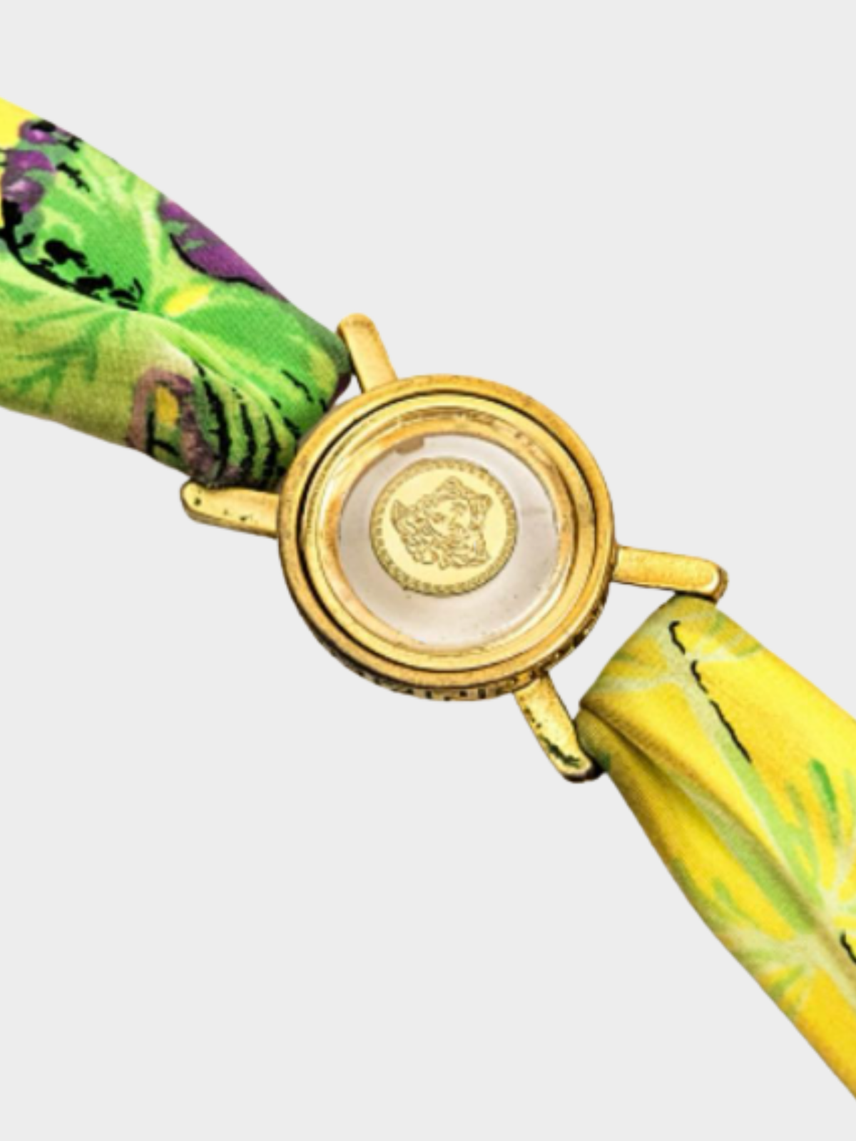 Versace SS 2006 Yellow Couture Printed Halterneck Dress