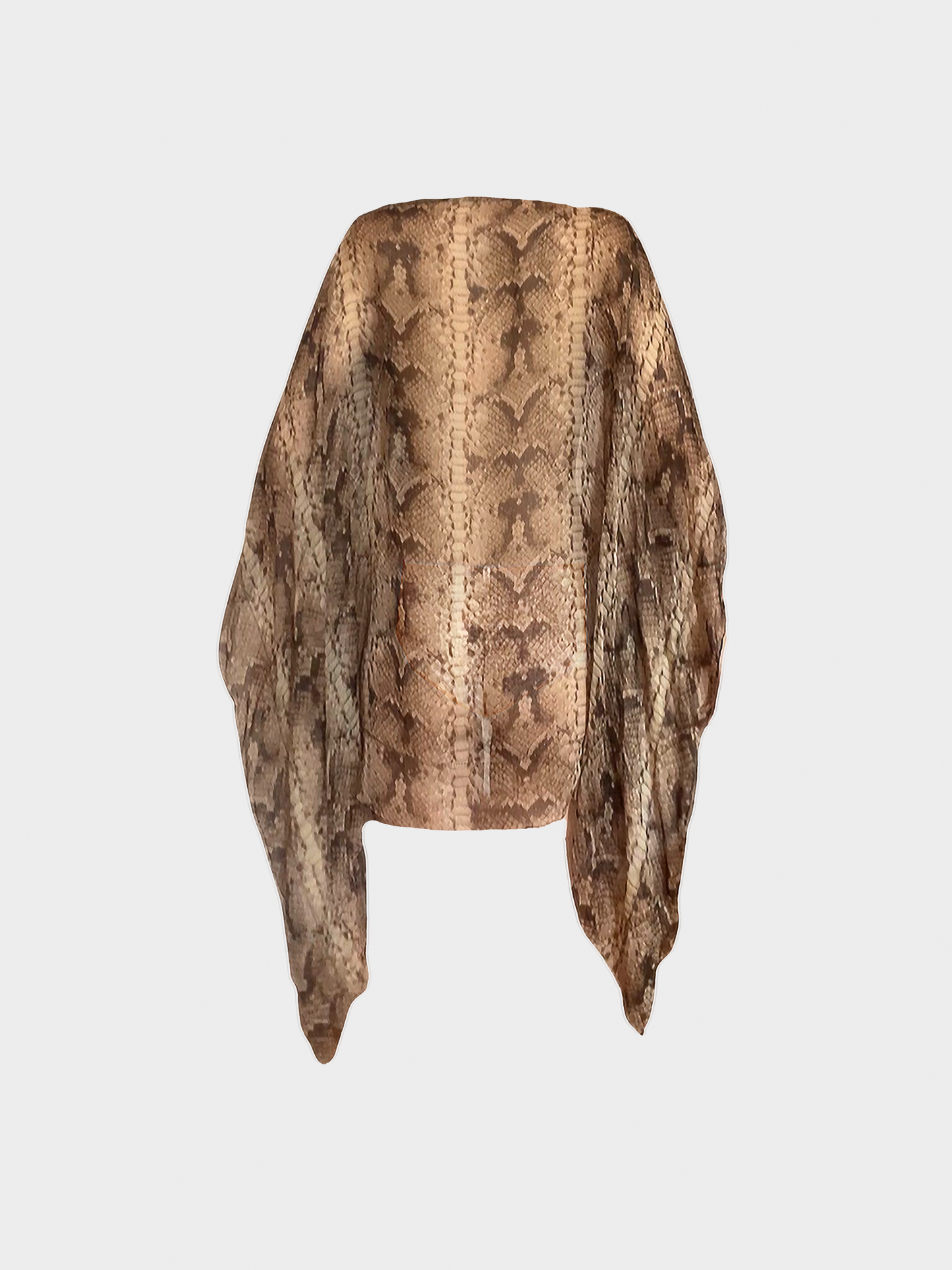 Yves Saint Laurent 2000s Rive Gauche Brown Snakeskin Poncho