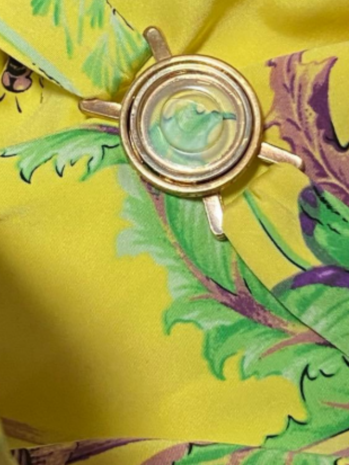 Versace SS 2006 Yellow Couture Printed Halterneck Dress