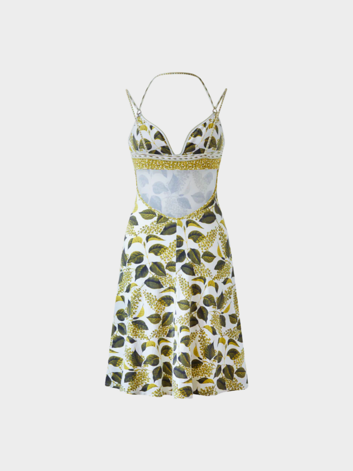 Roberto Cavalli Just Cavalli SS 2009 Multicolour Leaf Pattern Midi Dress