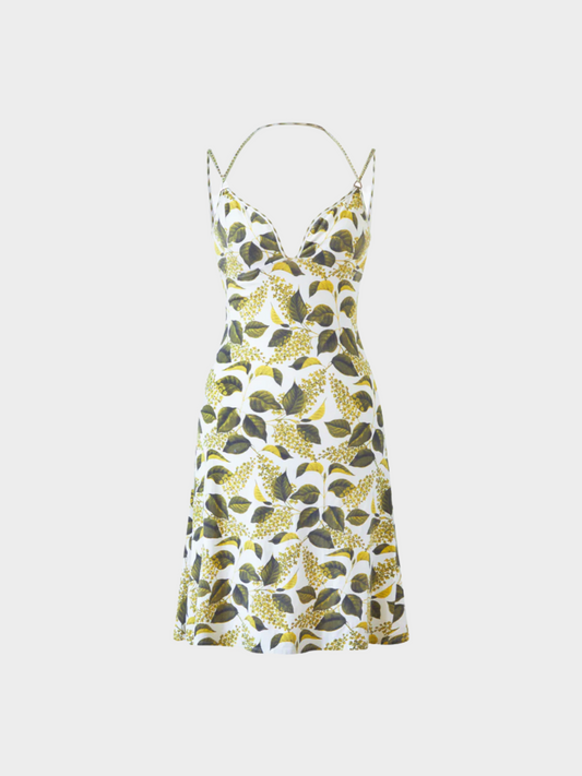 Roberto Cavalli Just Cavalli SS 2009 Multicolour Leaf Pattern Midi Dress