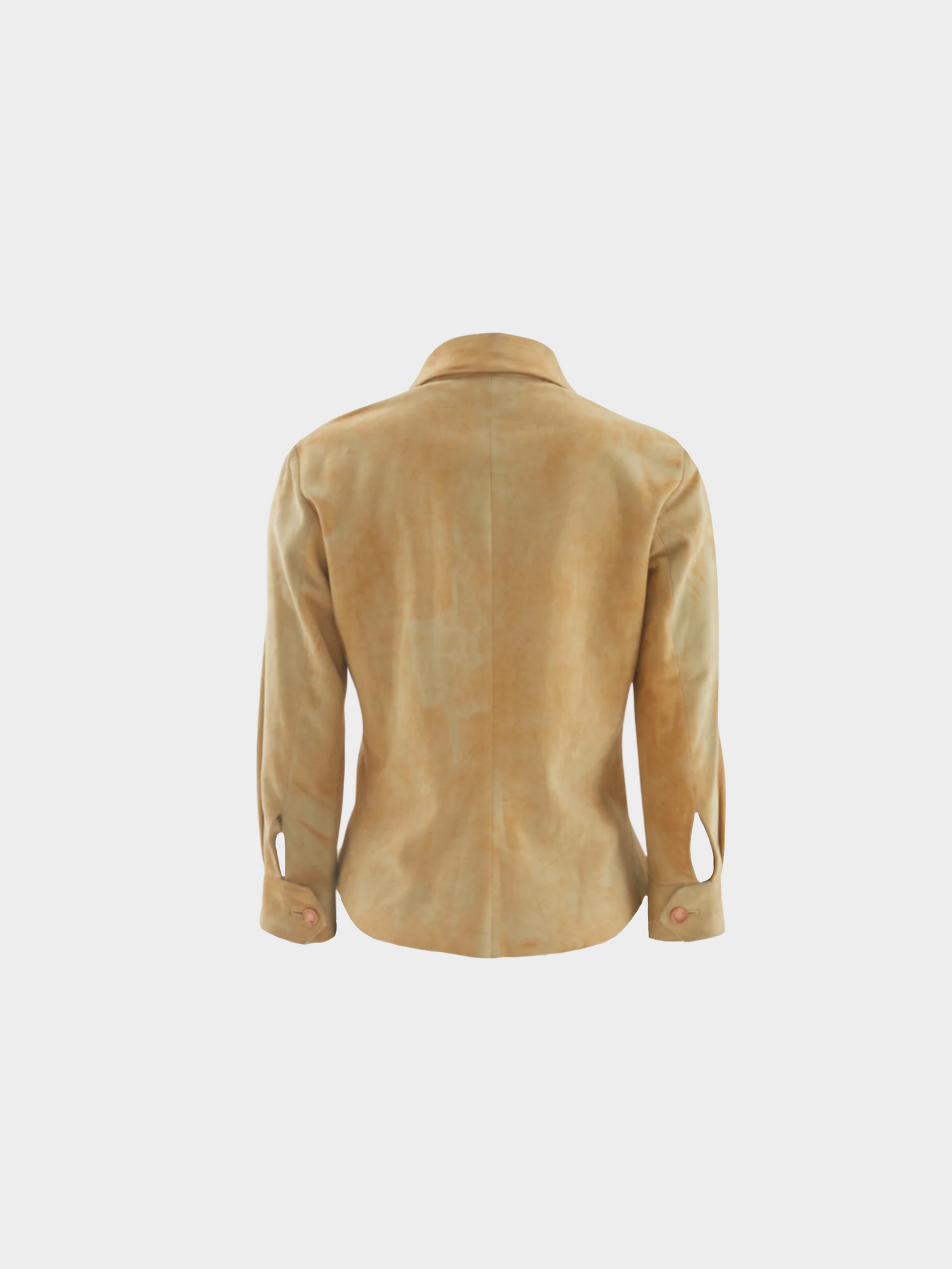 Roberto Cavalli FW 1999 Tan Suede Long Sleeved Top