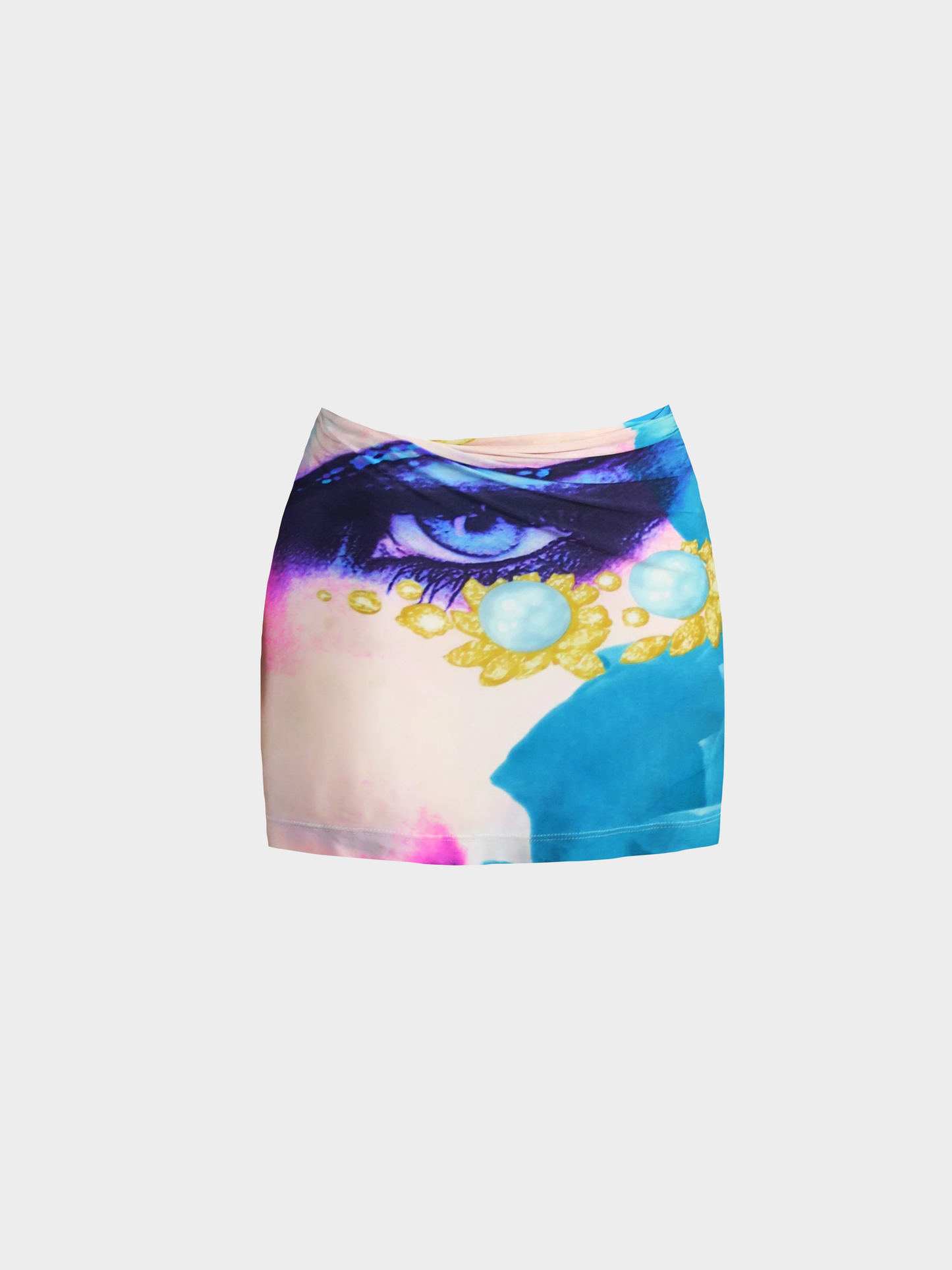 Roberto Cavalli SS 2001 Multicolour "Liz Taylor" Printed Mesh Pareo Skirt