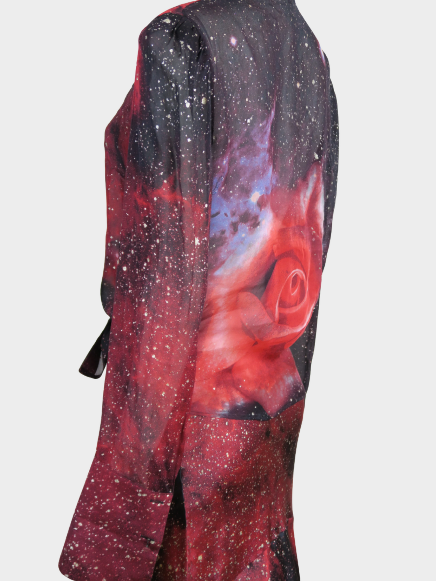 Roberto Cavalli 2000s Black and Red Galaxy Print Two Piece Set