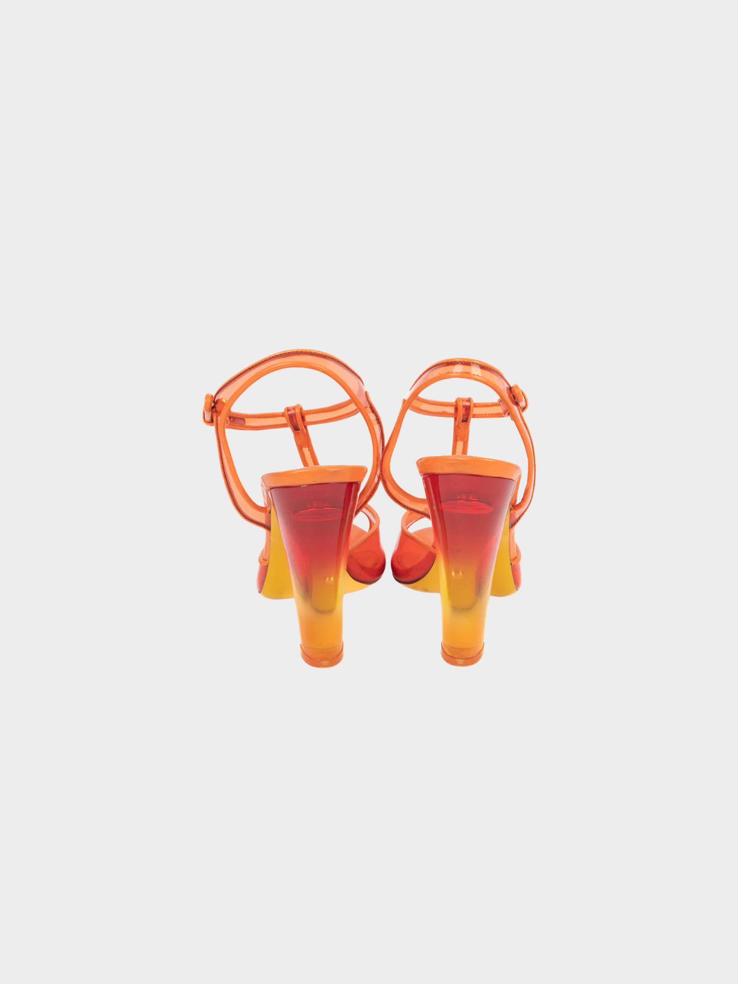 Sergio Rossi 2000s Orange PVC Heeled Pumps