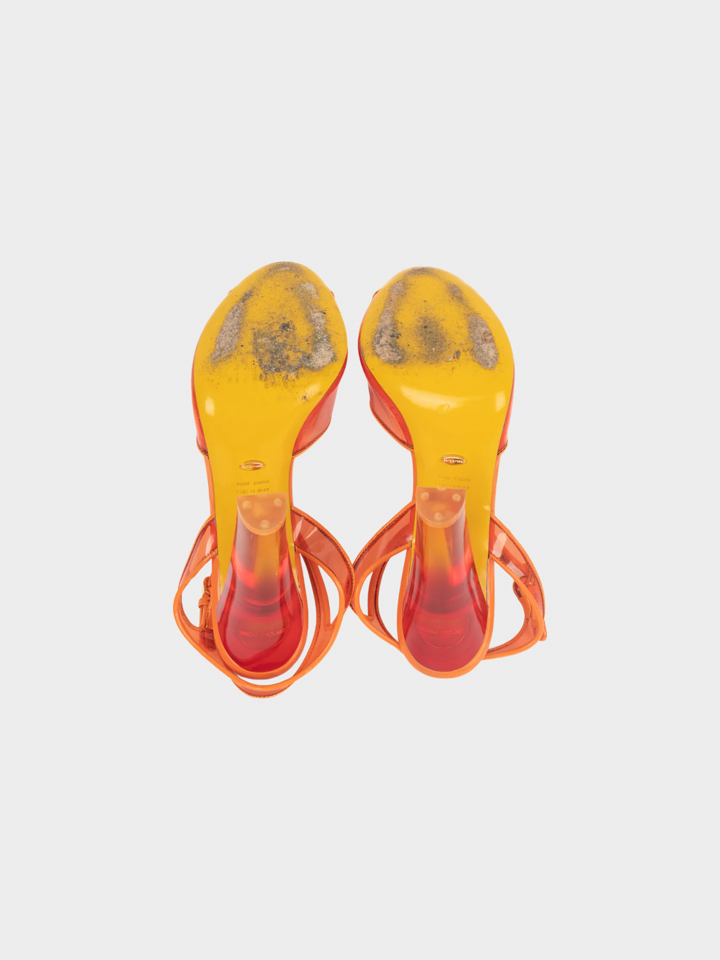 Sergio Rossi 2000s Orange PVC Heeled Pumps