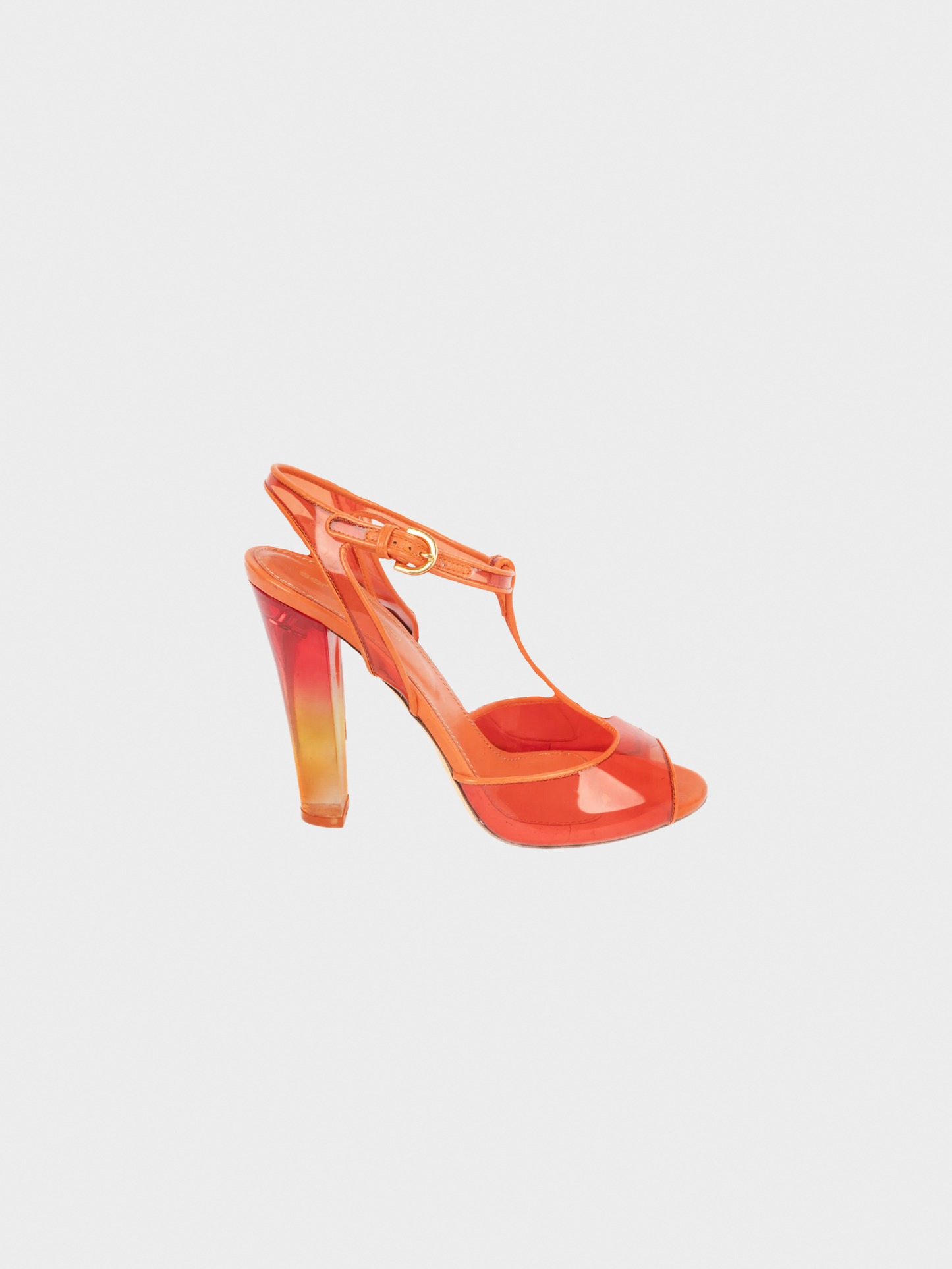 Sergio Rossi 2000s Orange PVC Heeled Pumps