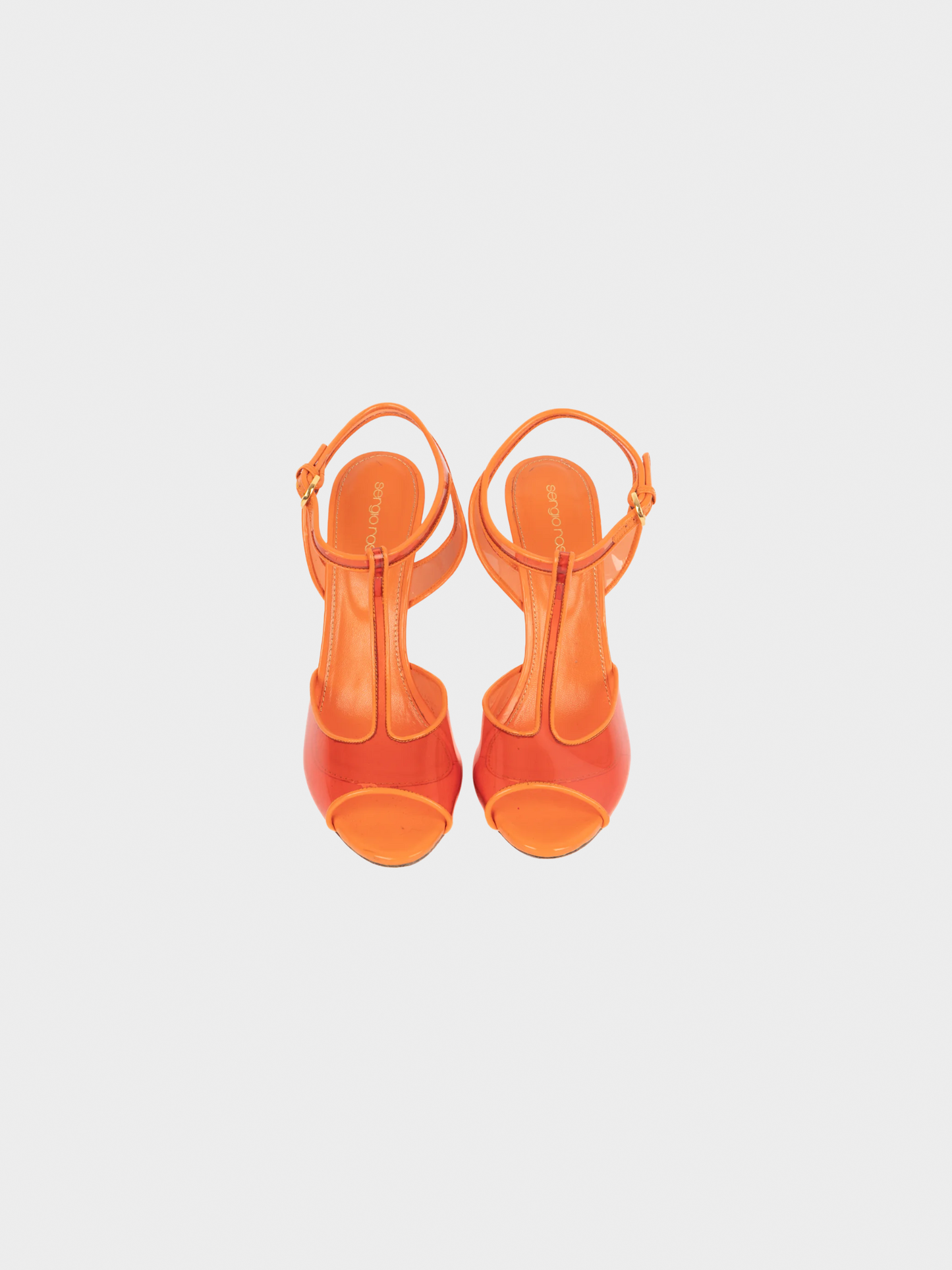 Sergio Rossi 2000s Orange PVC Heeled Pumps