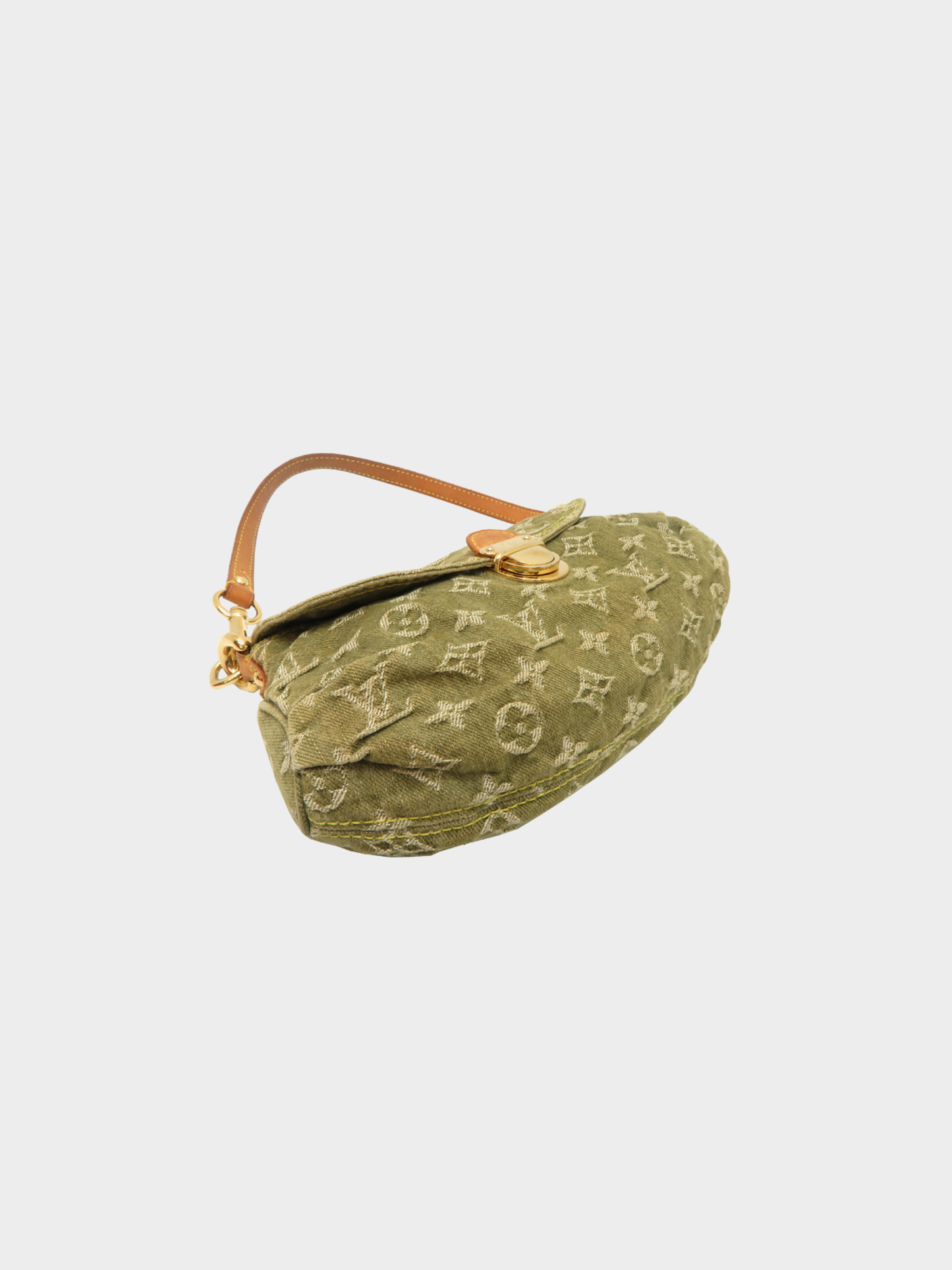 Louis Vuitton 2006 Mini Pleaty Green Monogram Denim Handbag