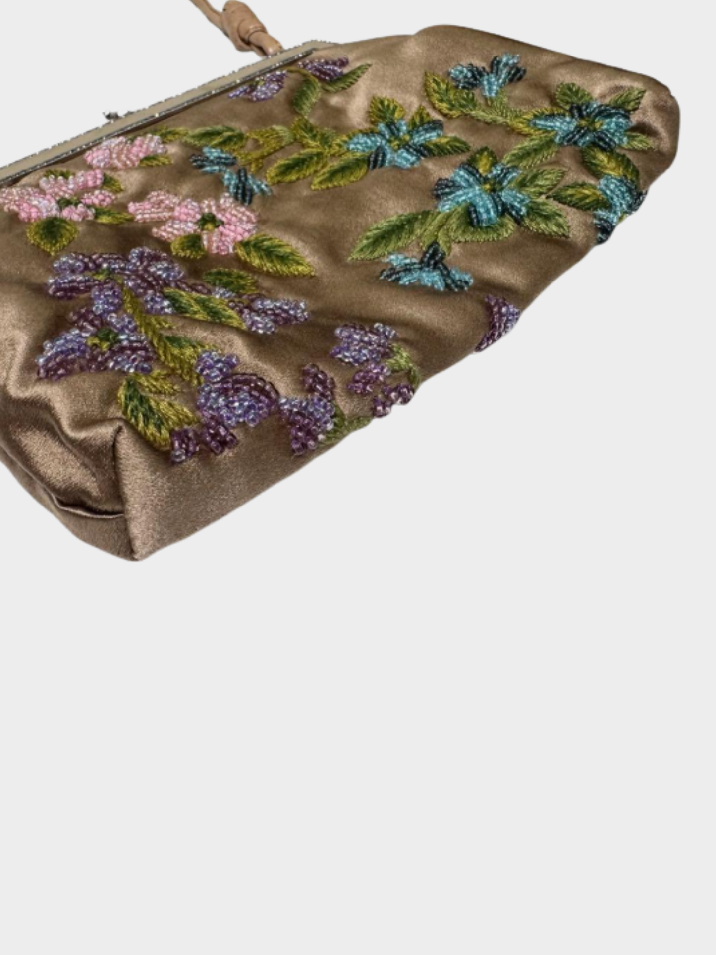 Valentino 2000s Floral Satin Beaded Handbag